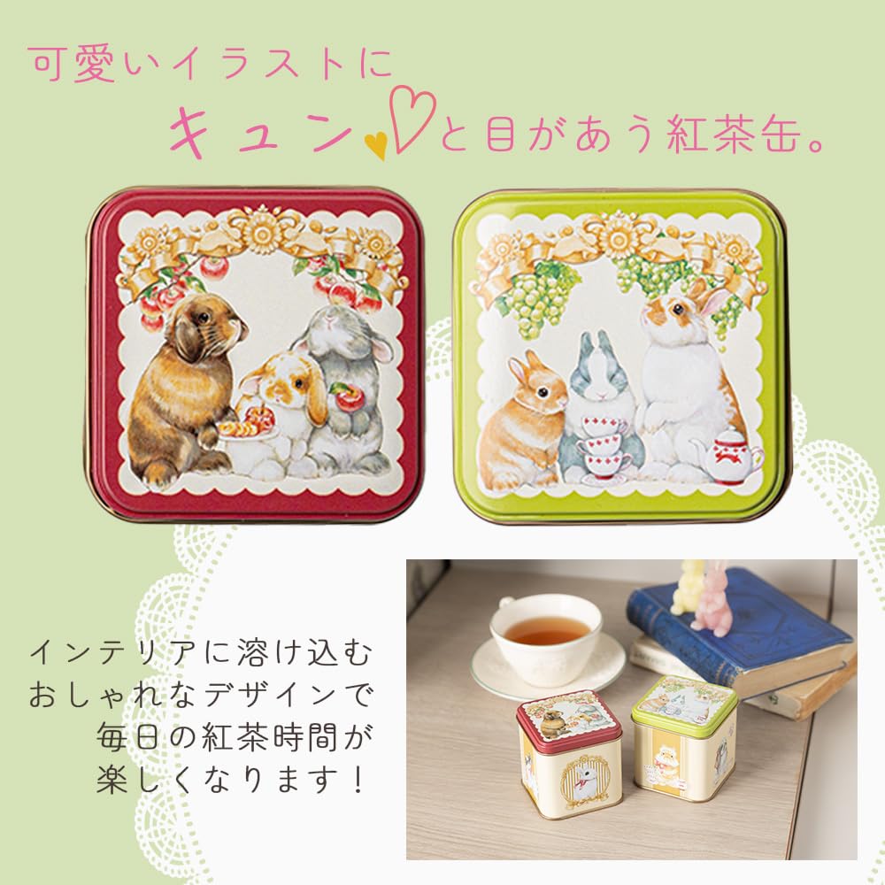 Amazon.co.jp: らびっとらん フルーツティー 紅茶缶 2g×10P 焼きりんご