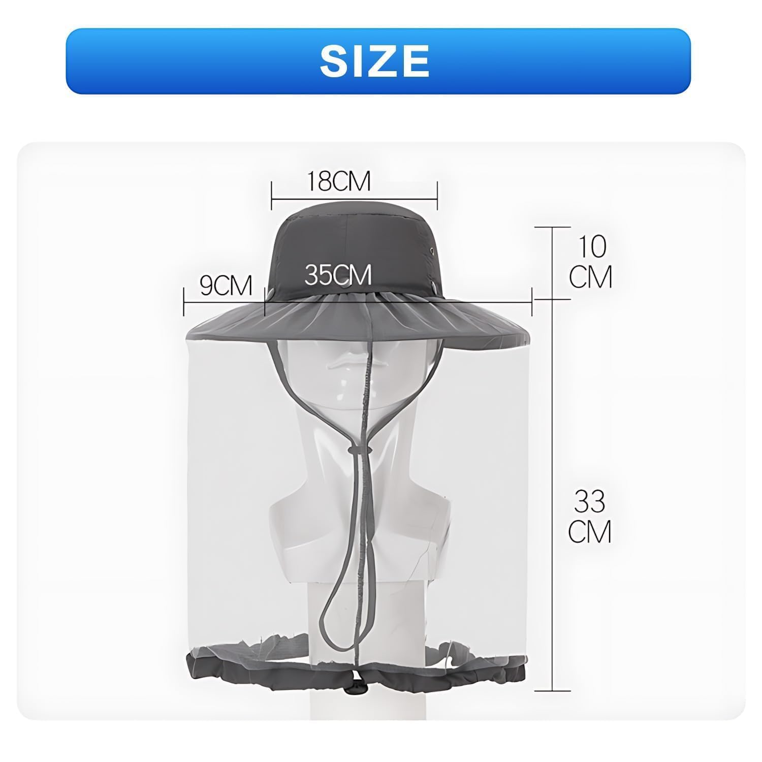 Moskitonetz Kopfschutz Hut - Damen Und Herren Moskito Hut, 100% Nylon + Polyester Netzgewebe, LSF 50+ Sonnenschutz