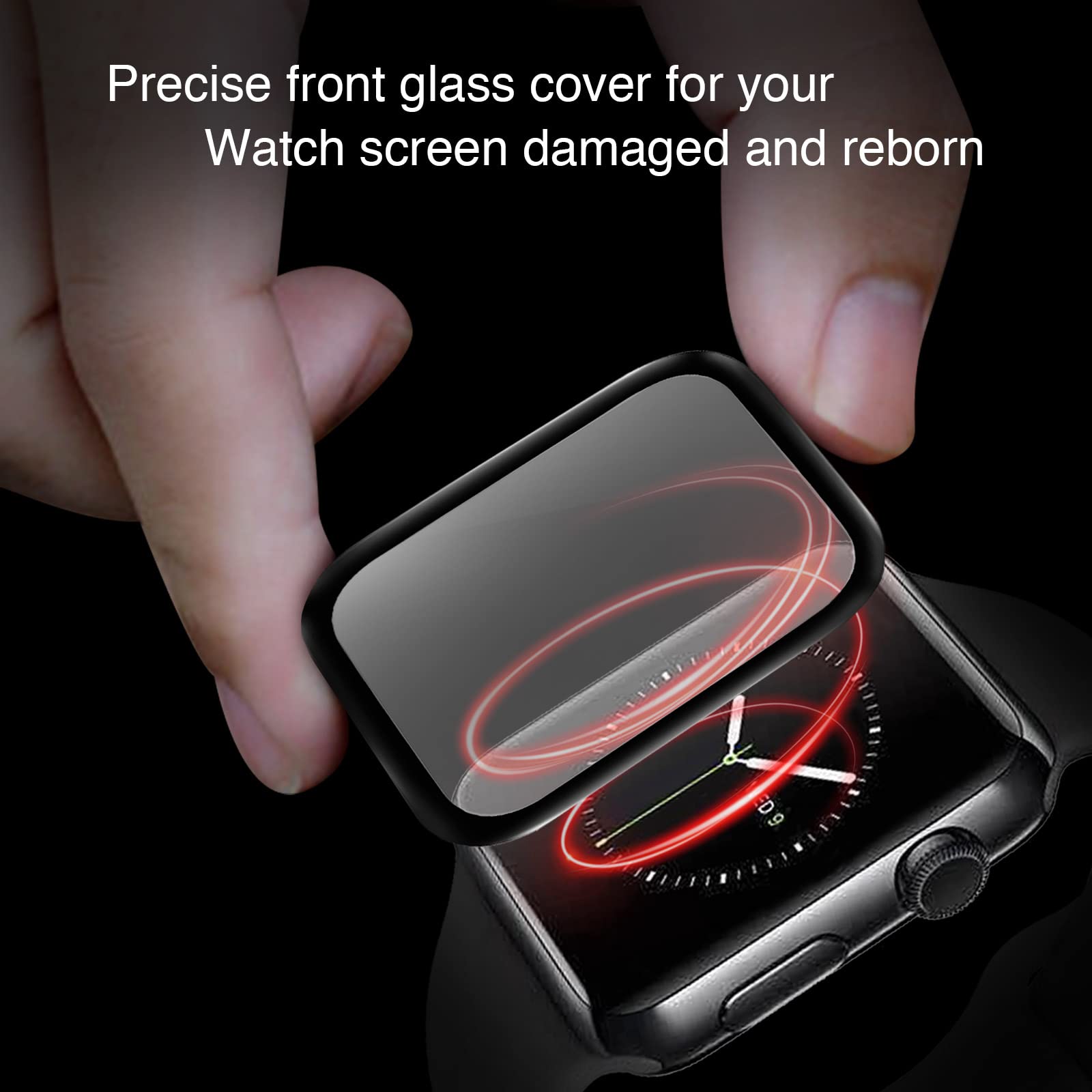 Compatibile con Apple Watch Series 5/SE 44mm Schermo esterno vetro danneggiato e touch digitalizzatore rottura kit di riparazione e con istruzioni (senza schermo LCD) (serie 5/SE 44mm)