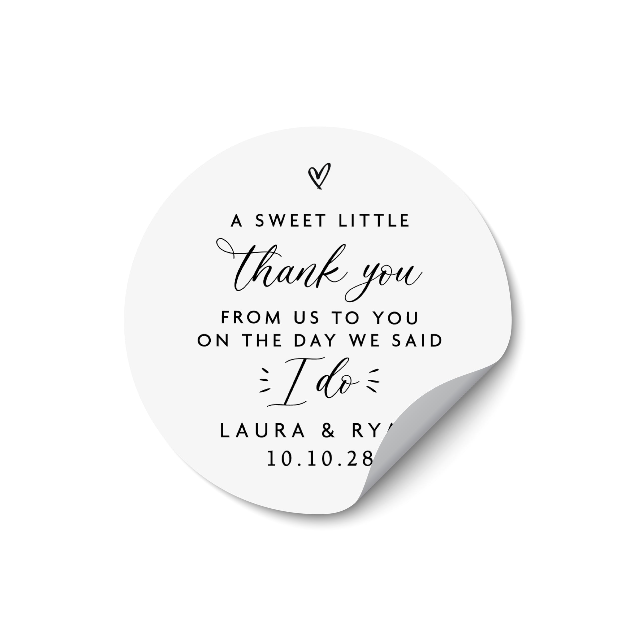 Personalized Stickers for Wedding Cake Packaging, Wedding Cake Stickers for Party Favors, Custom A Sweet Little Thank You Stickers - RW03