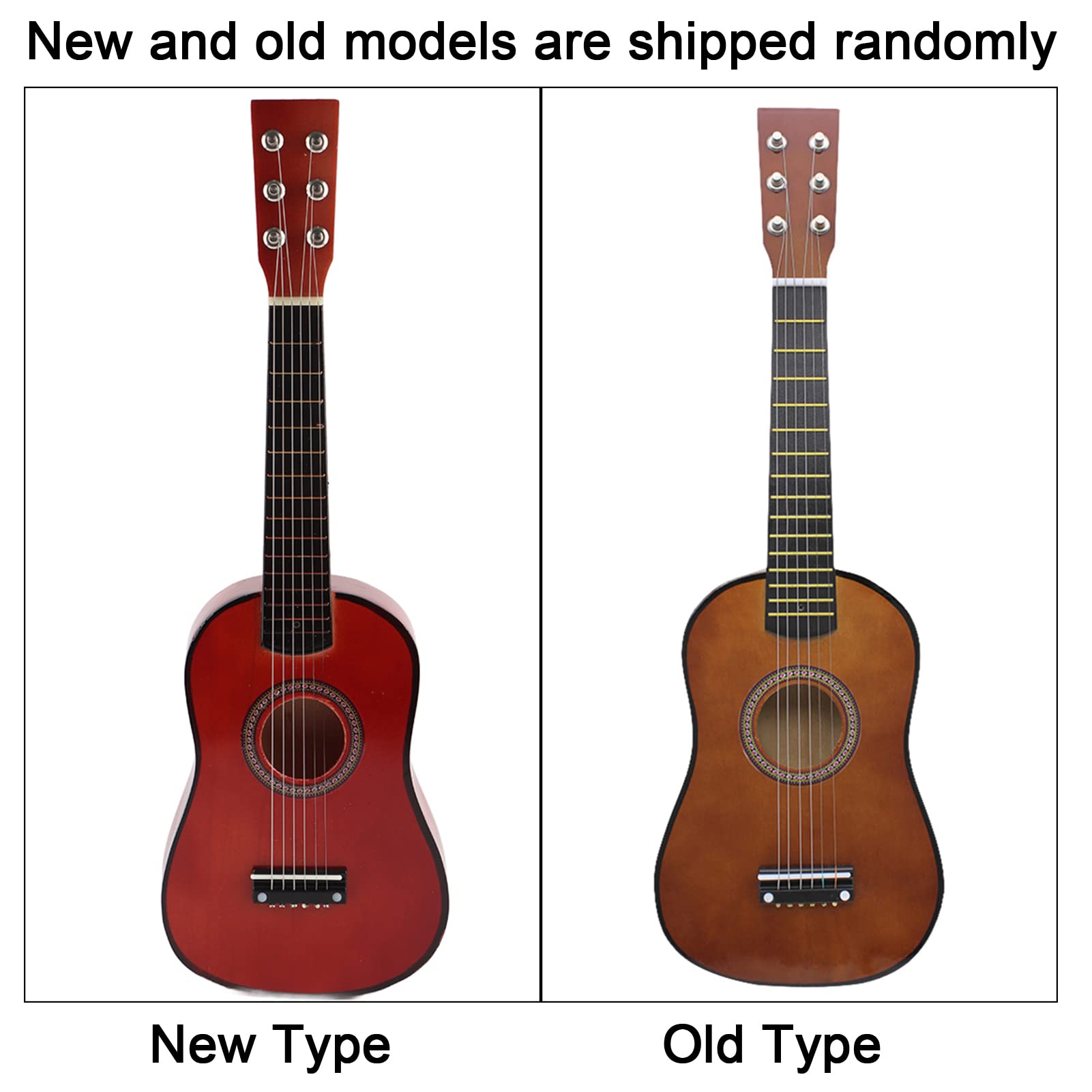 23-calowa Drewniana Gitara Lipa 6-strunowa Mini Gitara Instrument Muzyczny dla Dzieci i Początkujących (Kawa)