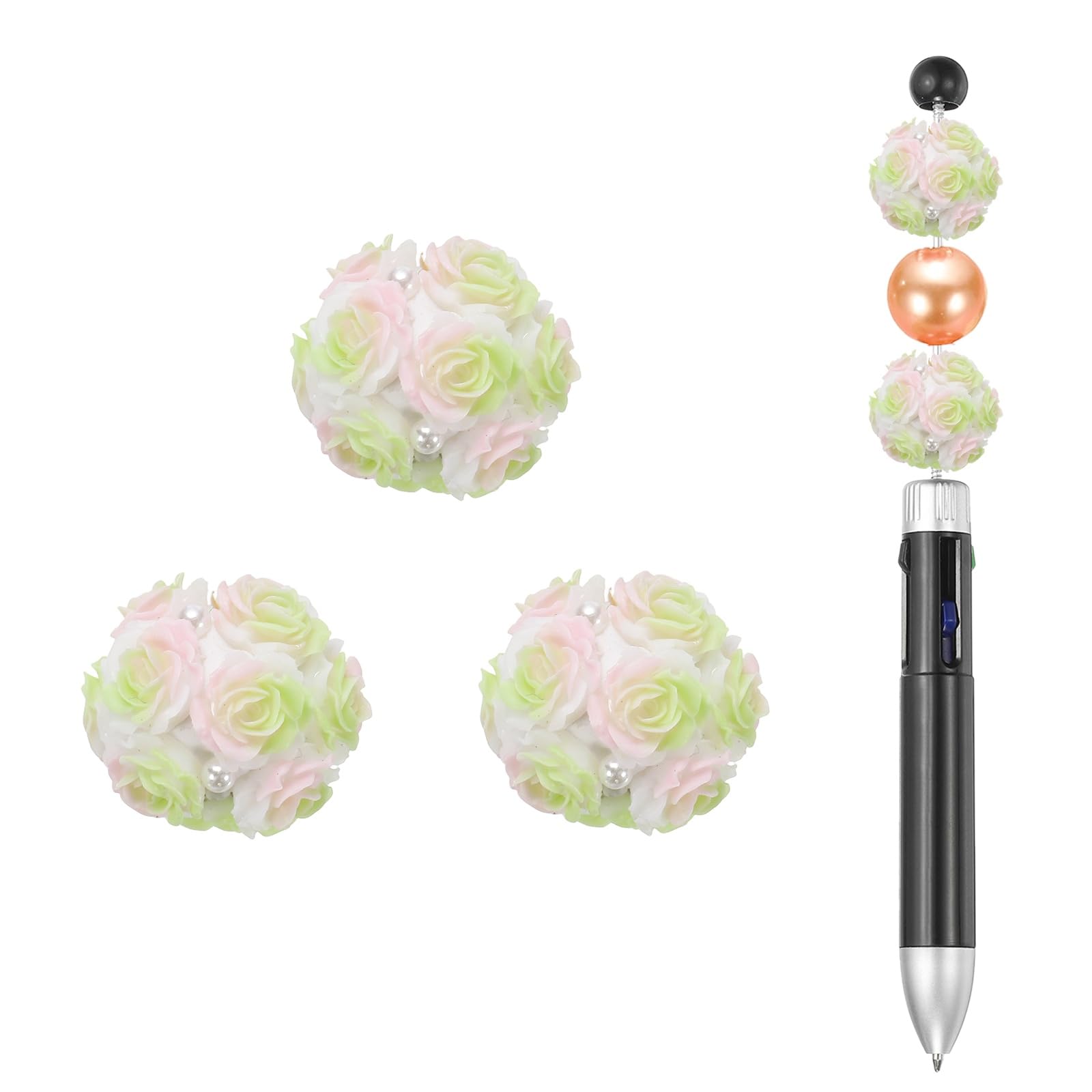 Perles en strass pour stylos et bijoux en verre rose vert de 2 cm