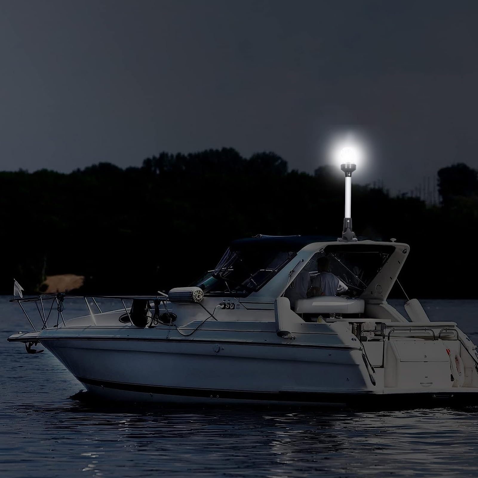 Buachois Luce di Ancoraggio per Barca,Luce di Navigazione per Barca Pieghevole,33Led 12 Pollici per Barca Marina Completa Uscg 2nm per Pontone,Barca Sportiva e da Pesca