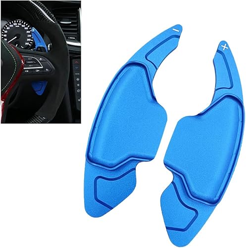 SANRILY Fundas de aluminio azul para palanca de cambios de volante para Infiniti Q50 QX50 Q60 Coupé 2019 y para Nissan Skyline GT Rogue 2021 2022