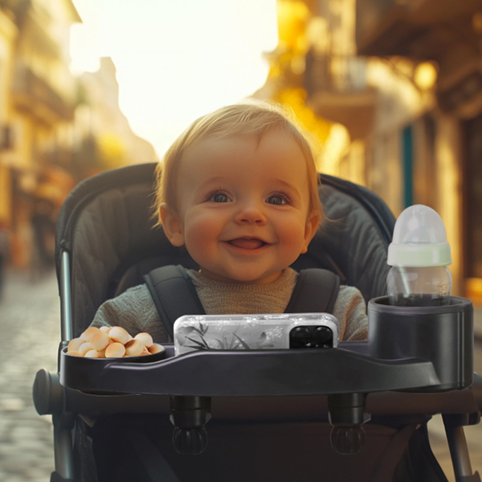 Plateau de poussettes adaptable à différents modèles, caractéristiques pratiques pour les besoins quotidiens des poussettes de bébé