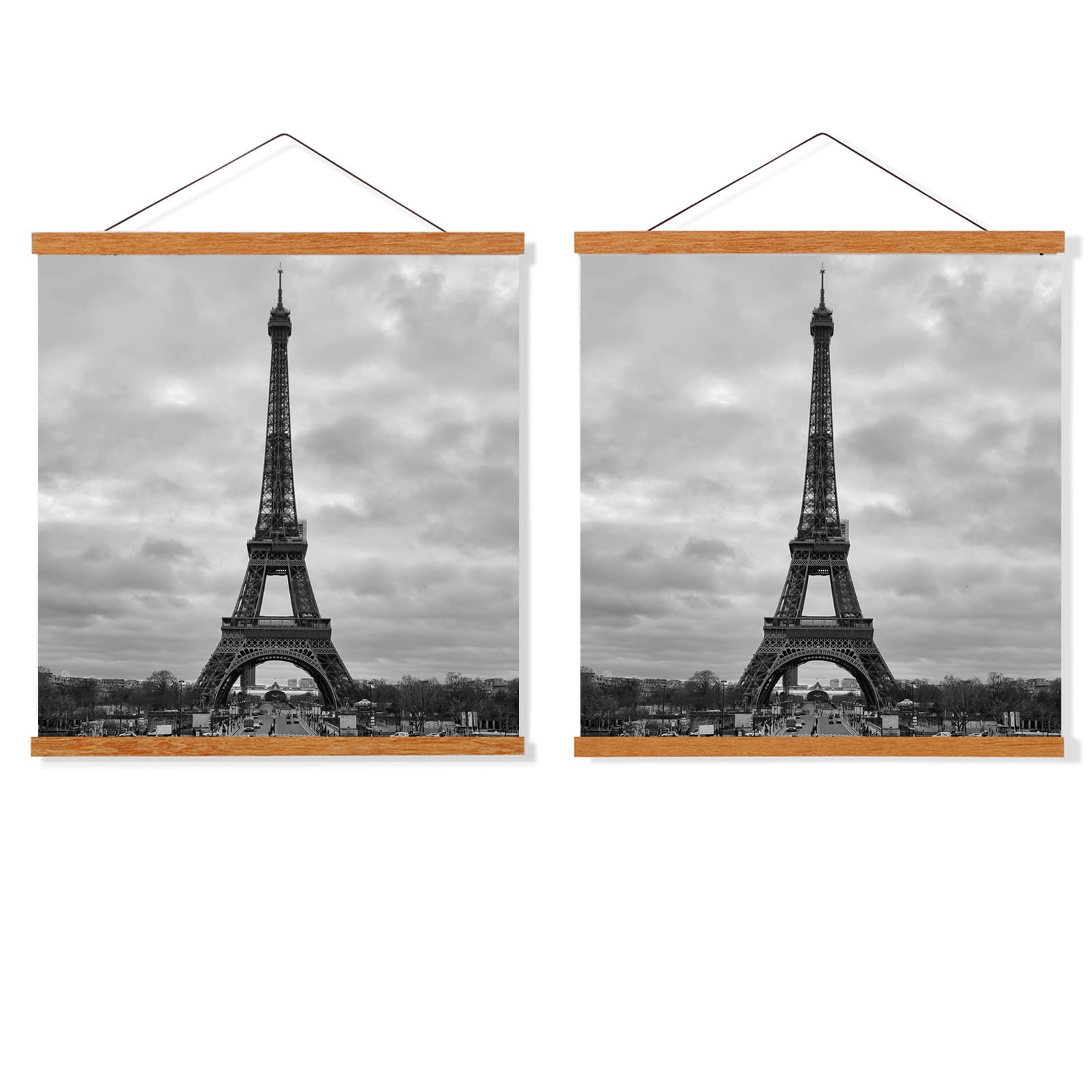 FALAMON 2 Pack Magnetic Poster Hanger Frame, 16x20 16x24 16x22 Teak Wood Magnet Poster Frame for Hanging Posters, Prints, Photos, Pictures, Maps,
