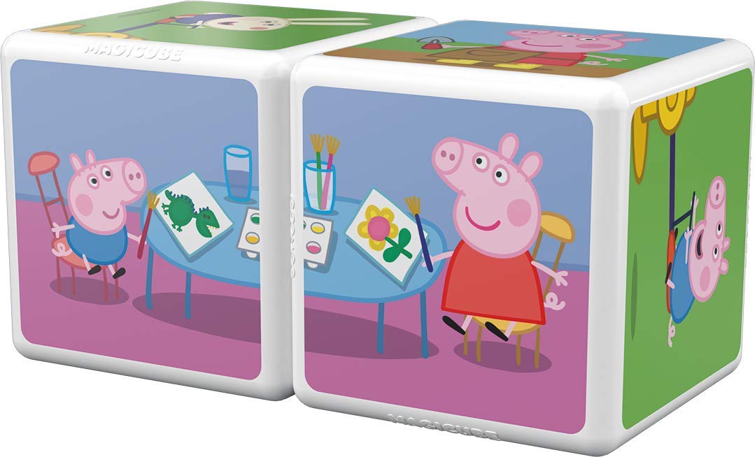 Geomag Magicube Peppa Pig Dzień z Peppą - 2 kostki - Gra konstrukcyjna z kostkami magnetycznymi