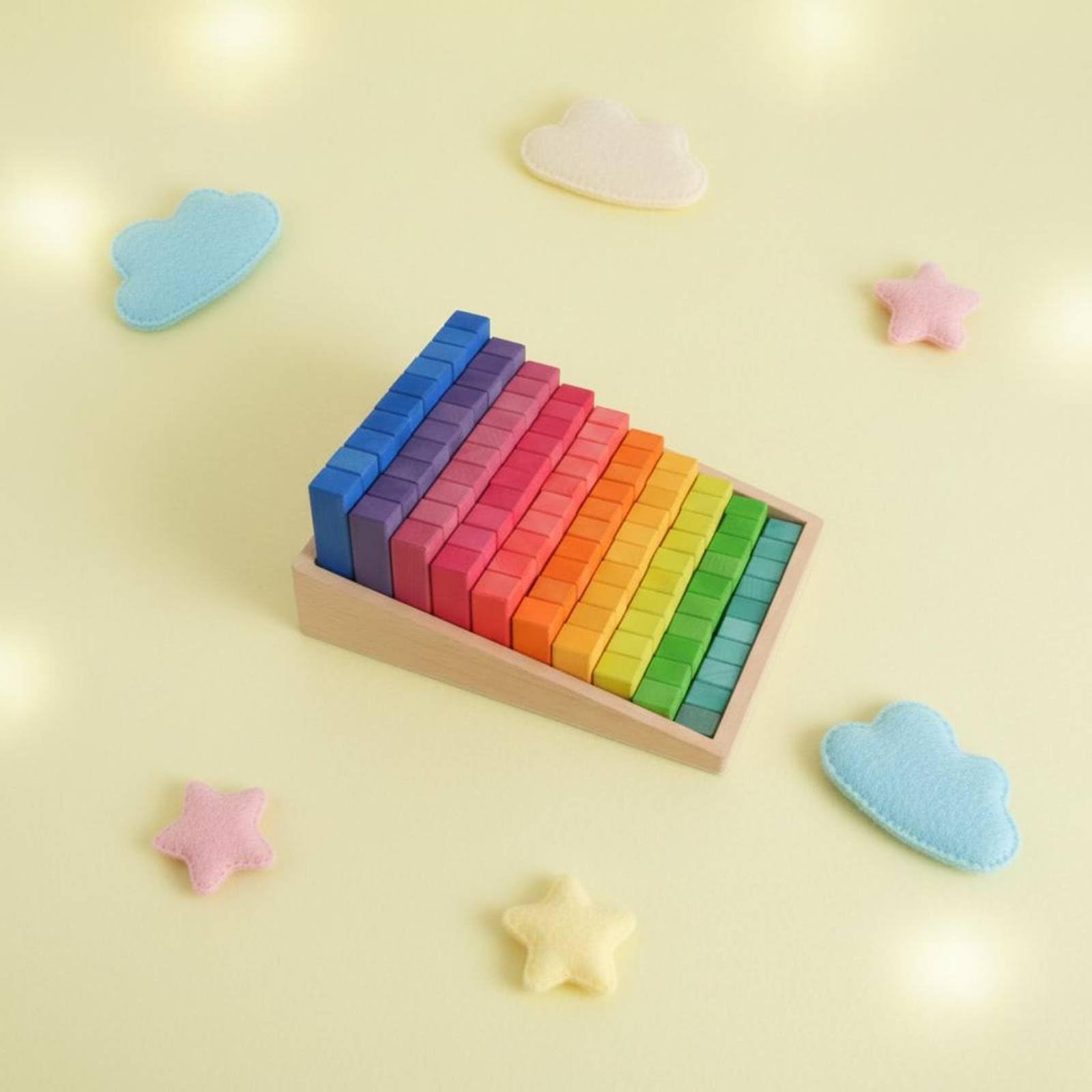 Almencla Bloques de para Niños Educativos Bloques de Madera Apilables Bloques de Clasificación de Colores Bloques de Aprendizaje con Material Adecuado para el