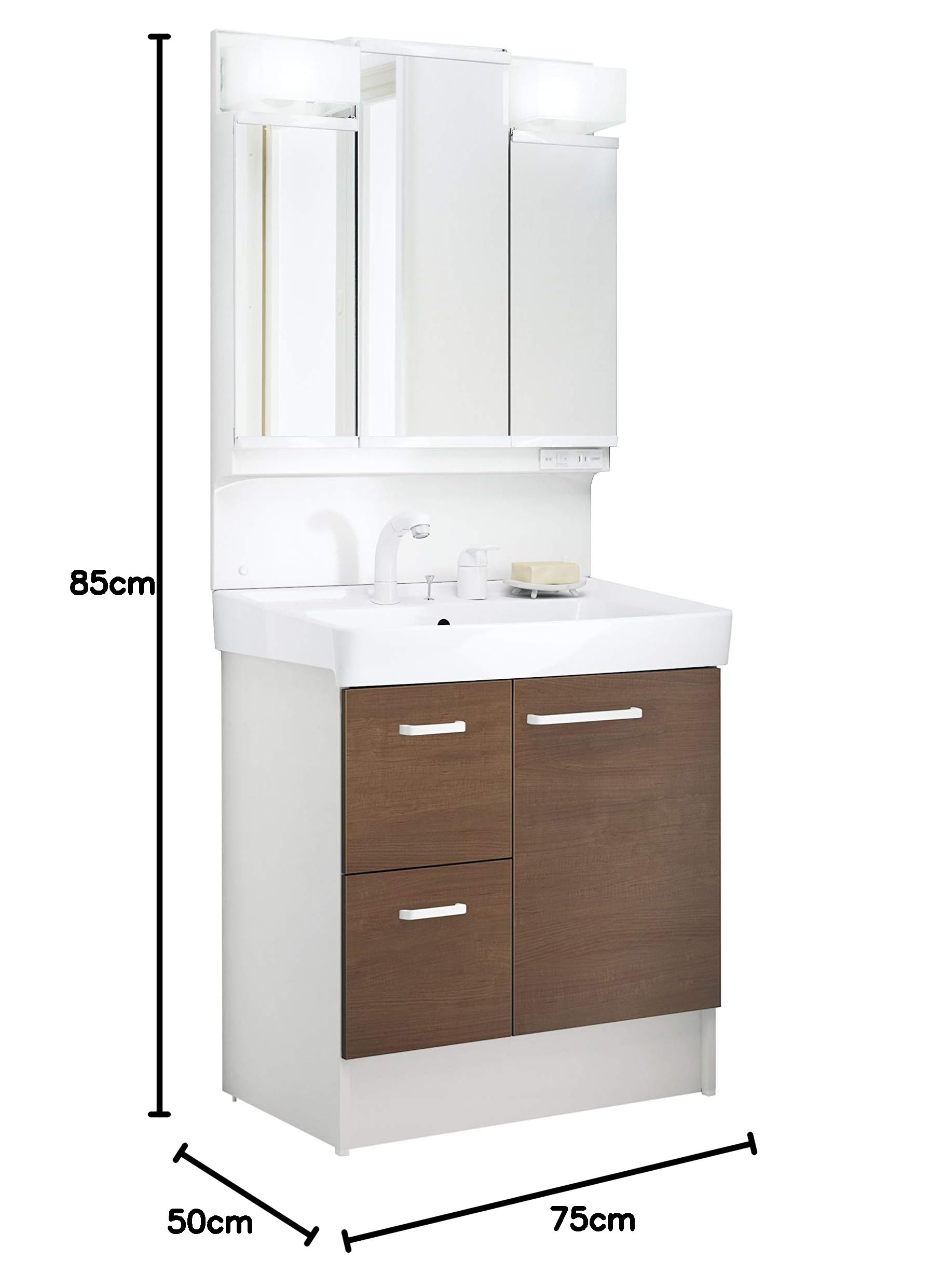 ＬＩＸＩＬ　洗面台　Ｄ７シリーズ　クリエモカ　Ｄ７Ｎ５−７５５ＳＹ−Ｗ／ＬＭ２Ｗ komeri_4989236426111