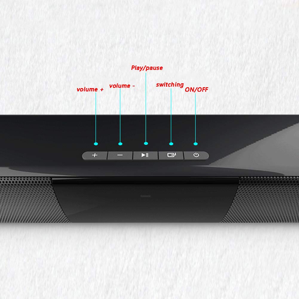 Barra De Sonido para El Hogar, Recargable Inalámbrico Bluetooth TV Home Theater Radio FM Altavoz Estéreo para TV con Subwoofer Incorporado Y Entrada Óptica HDMI ARC, USB, RCA +