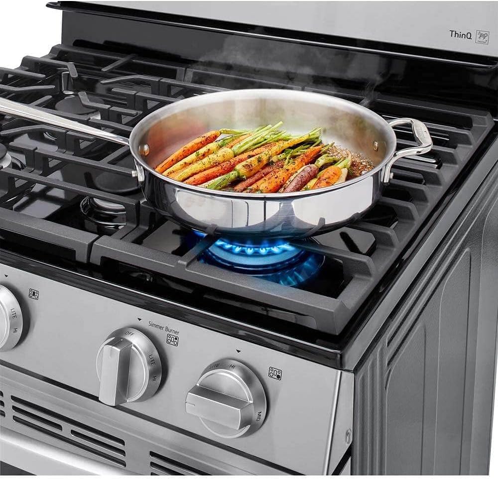 5.8 cu. ft. Smart Wi-Fi Enabled Fan Convection Gas Single Oven Range with AirFry and EasyClean in Stainless Steel