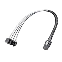 Vista 3 de ipolex Mini SAS SFF-8087 a 4xSATA Cable de conexión frontal interno, compatible con controladores RAID, HBA, servidores y sistemas