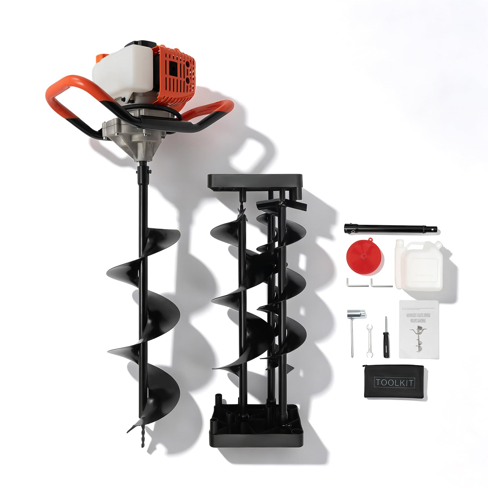 2-Takt Erdlochbohrer 52cc Benzin Motor Post Hole Digger für Saubere Bohrungen, Erdbohrer Erdbohrgerät Pfahlbohrer Motorerdbohrer Post Hole Digger Motor