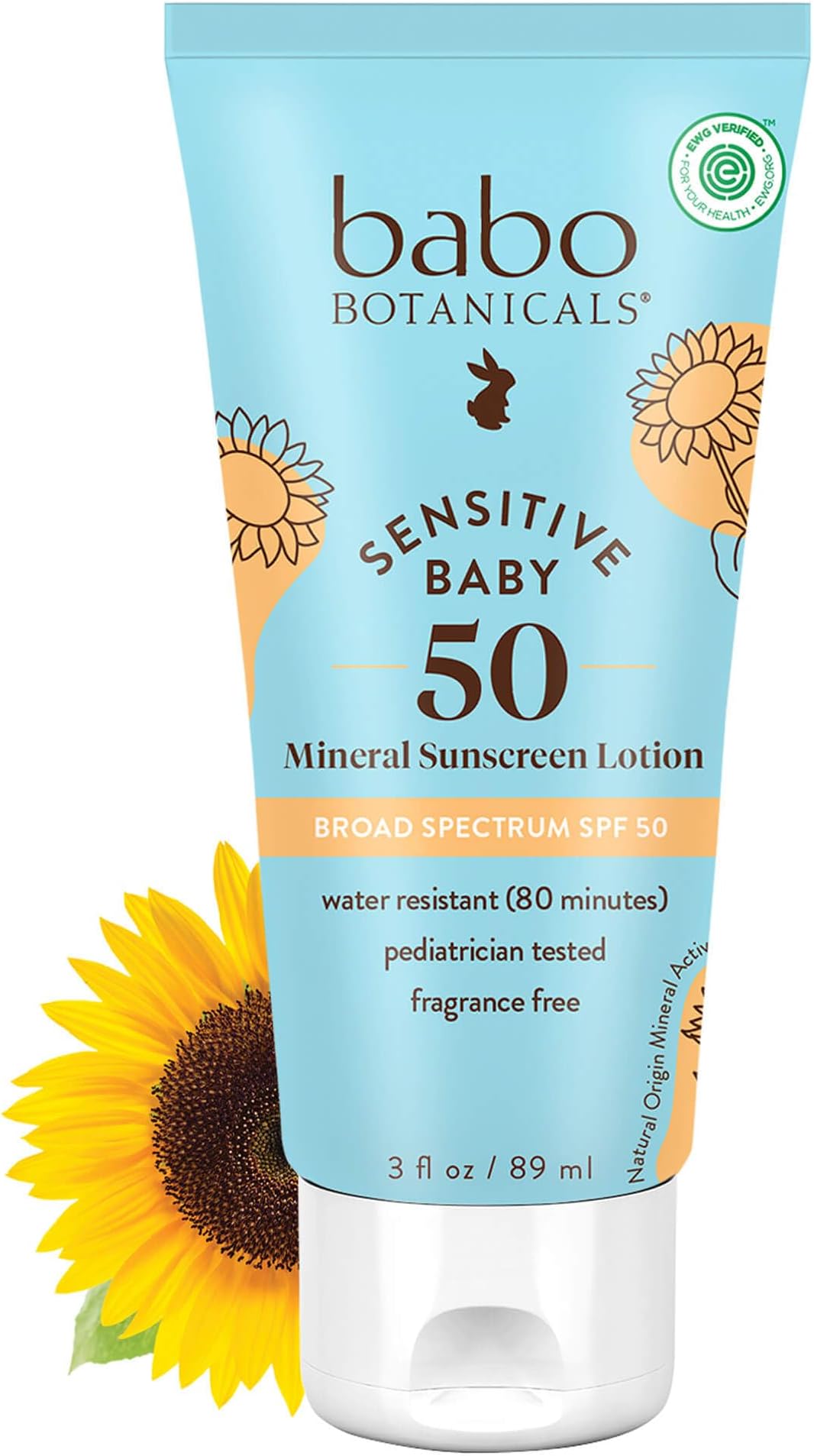 Babo Botanicals Baby Skin Mineral Sunscreen SPF 50 For Unisex 3 oz Sunscreen