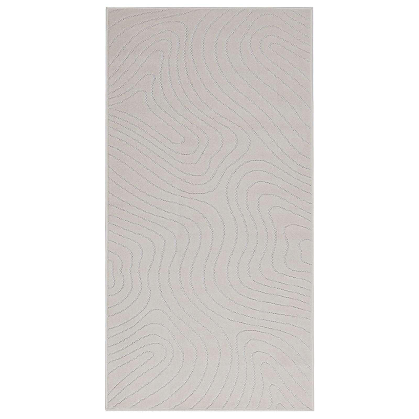 Tapis de salon Palmeras crème idéal pour habiller élégamment un patio couvert ou une entrée