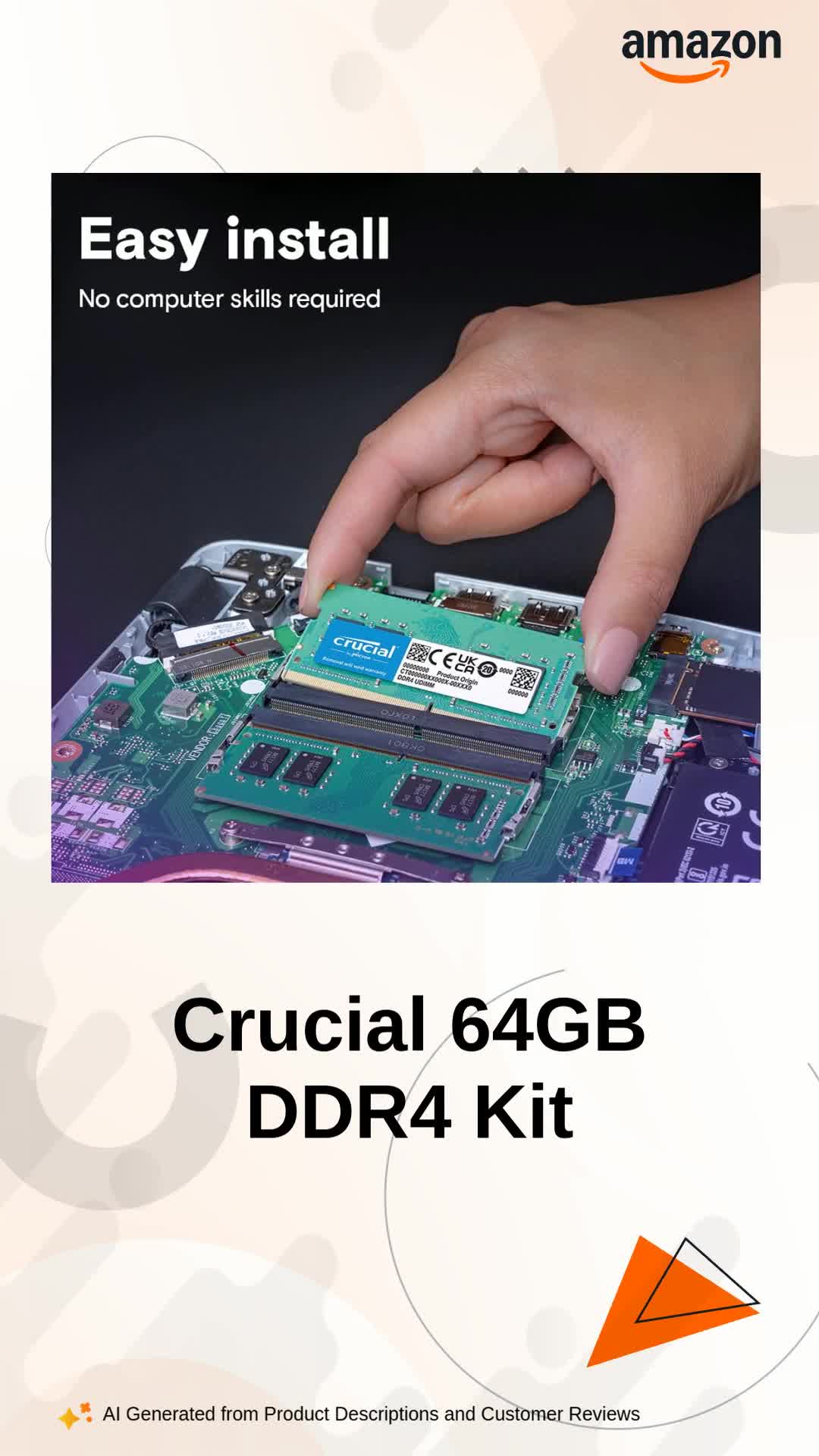Crucial RAM 64GB Kit (2x32GB) DDR4 Laptop Memory CT2K32G4SFD832A
