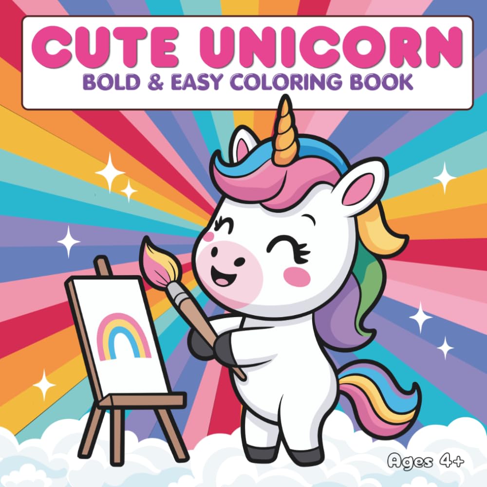 Cute Unicorn: Coloring book for Kids: Fun, Magical and Easy Designs