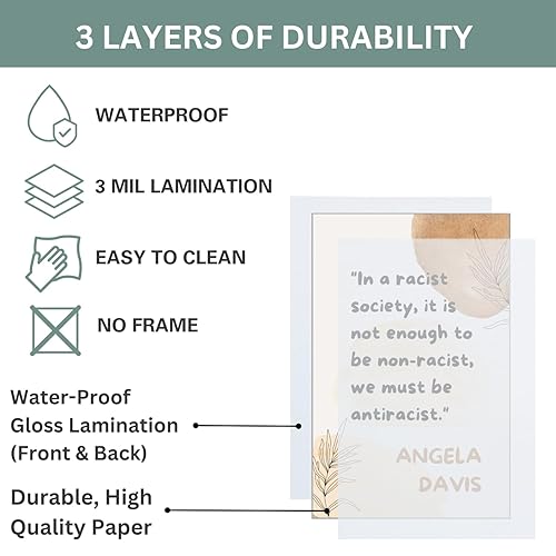 Miniatura 8 de Inspirational Feminist Poster - Angela Davis Quote - Empowered Women Print, Inspirational Wall Art Posters for Teen Girls Room Decor, Womens History