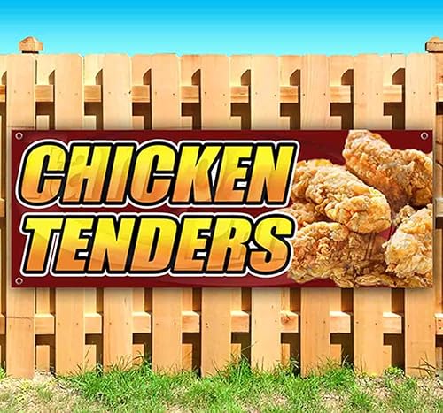 Cartel de vinilo resistente con ojales de metal, de 13 onzas, para tienda de pollo, publicidad, bandera, varios tamaños disponibles)