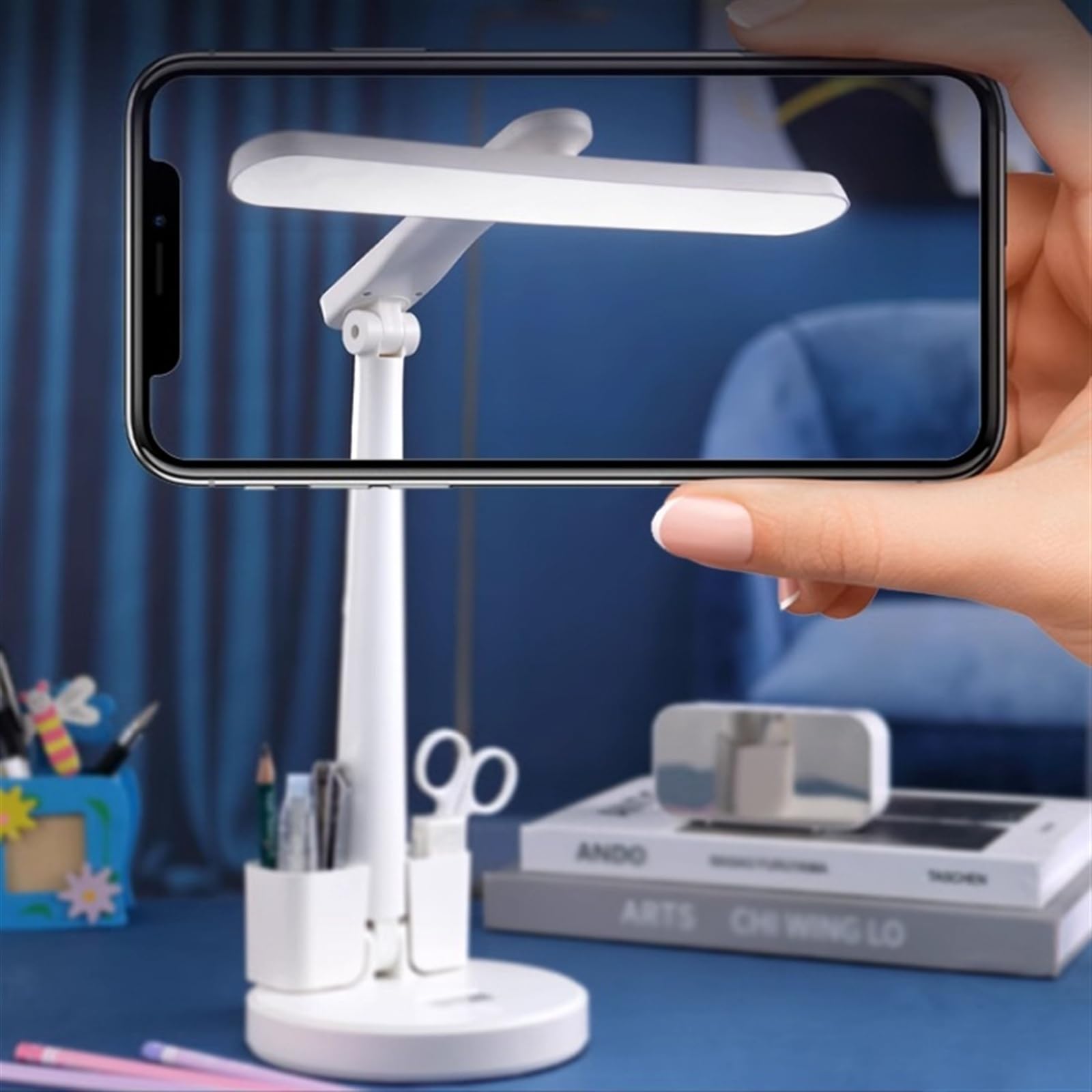 Lampada da Scrivania Lampada da scrivania, Lampada da scrivania a LED for ufficio domestico, Lampada da tavolo touch con 3 modalità colore e attenuazione continua, Luce da scrivania dimmerabile con po