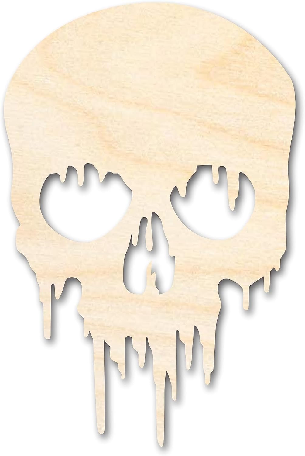 Unfinished Wood Dripping Skull Shape | Halloween Craft Cutout | up to 46" DIY 20" / 1/4"