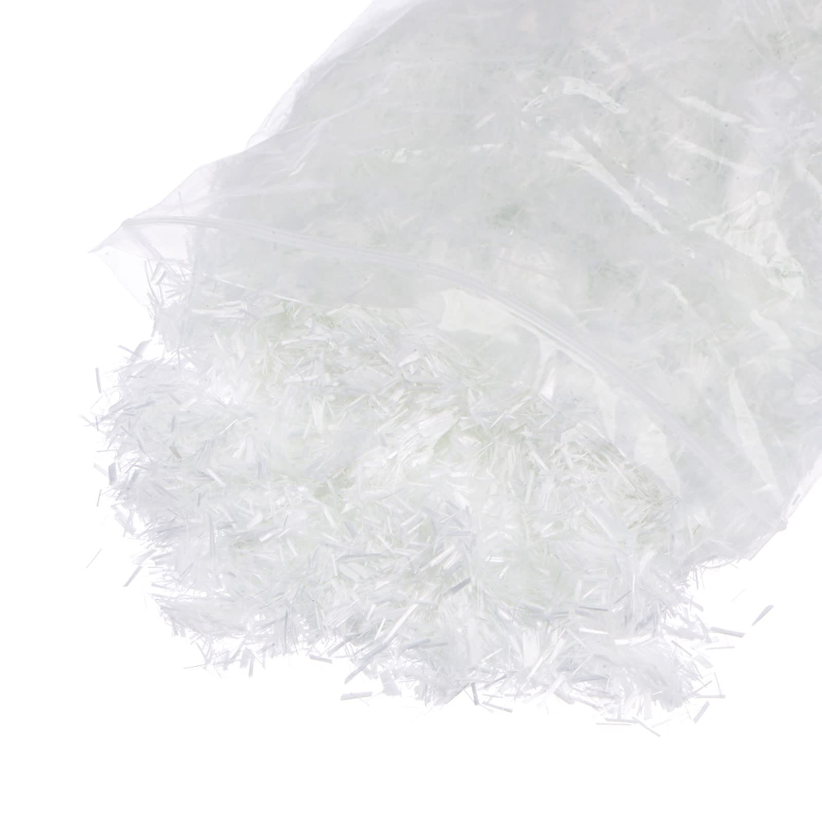 sourcing map Picados Vidrio Fibra Hilos 6mm Longitud Anti-agrietamiento Vidrio Fibras para Cemento Mezcla para Edificio Paredes Jardín Piso 1LB