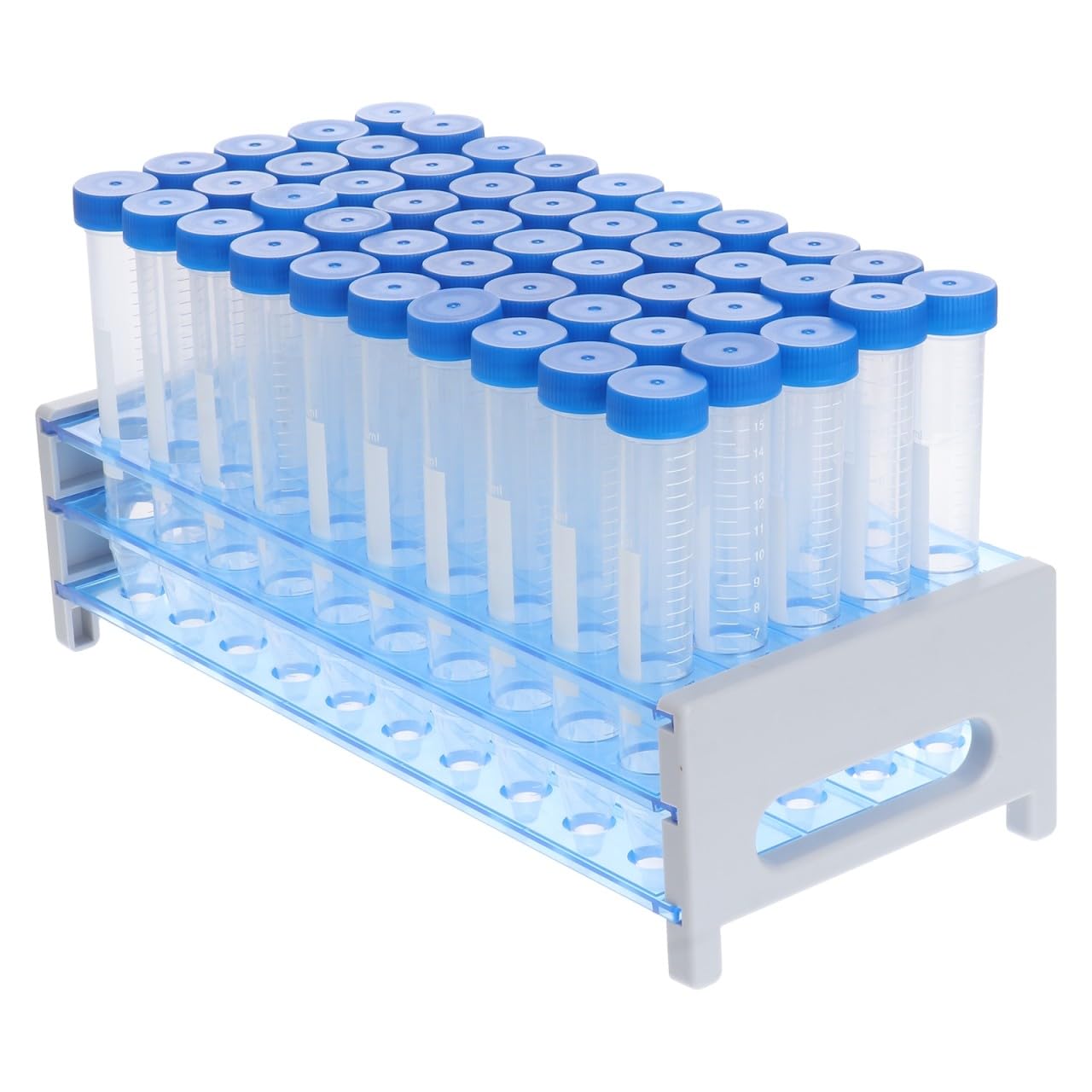SOLUSTRE 81pezzi Provette in Plastica Con Coperchio Per Centrifuga Pz Portaprovette Per Esperimenti Scientifici Conservazione Liquidi e Uso Didattico