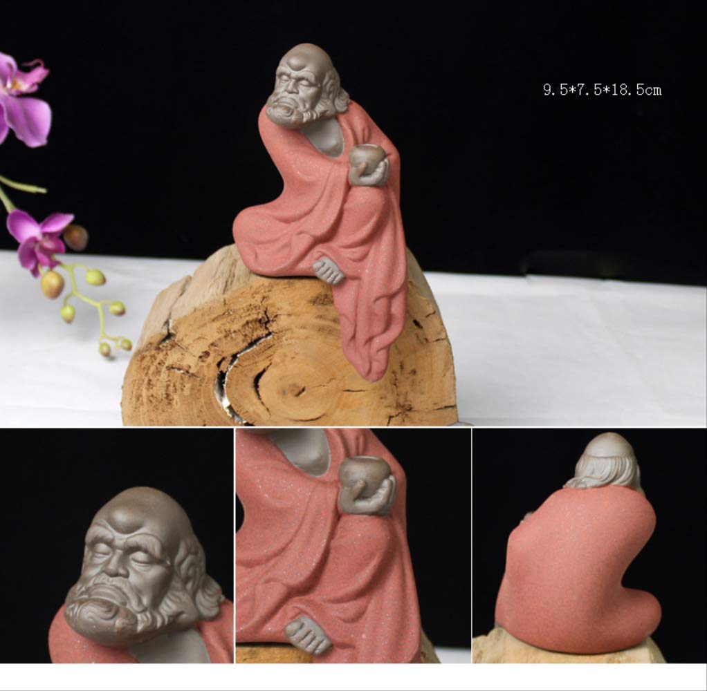 statuetka Buddy, Ceramiczny fioletowy piasek posąg buddy Feng Shui herbata ozdoba wystrój domu