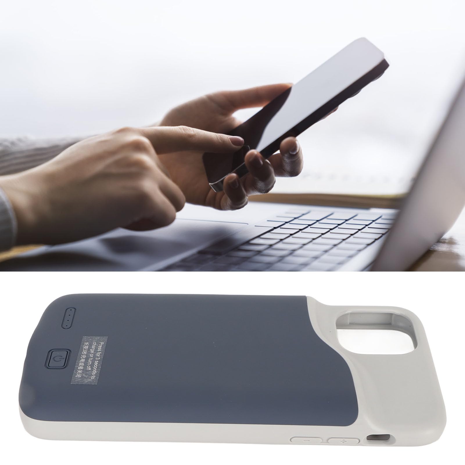 Custodia Batteria per Telefono IOS 11 Pro , Custodia di Ricarica Sottile da 6000mAh Batteria per Telefono IOS 11, Cover Protettiva di Ricarica Estesa da 6,5 ​​Pollici (Blu)
