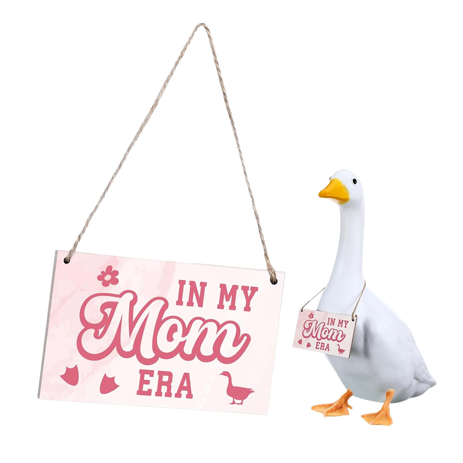 Guard Geese on Duty Wood Sign Pine Warning Plaques for Patio & Entryway Decor Door Signs