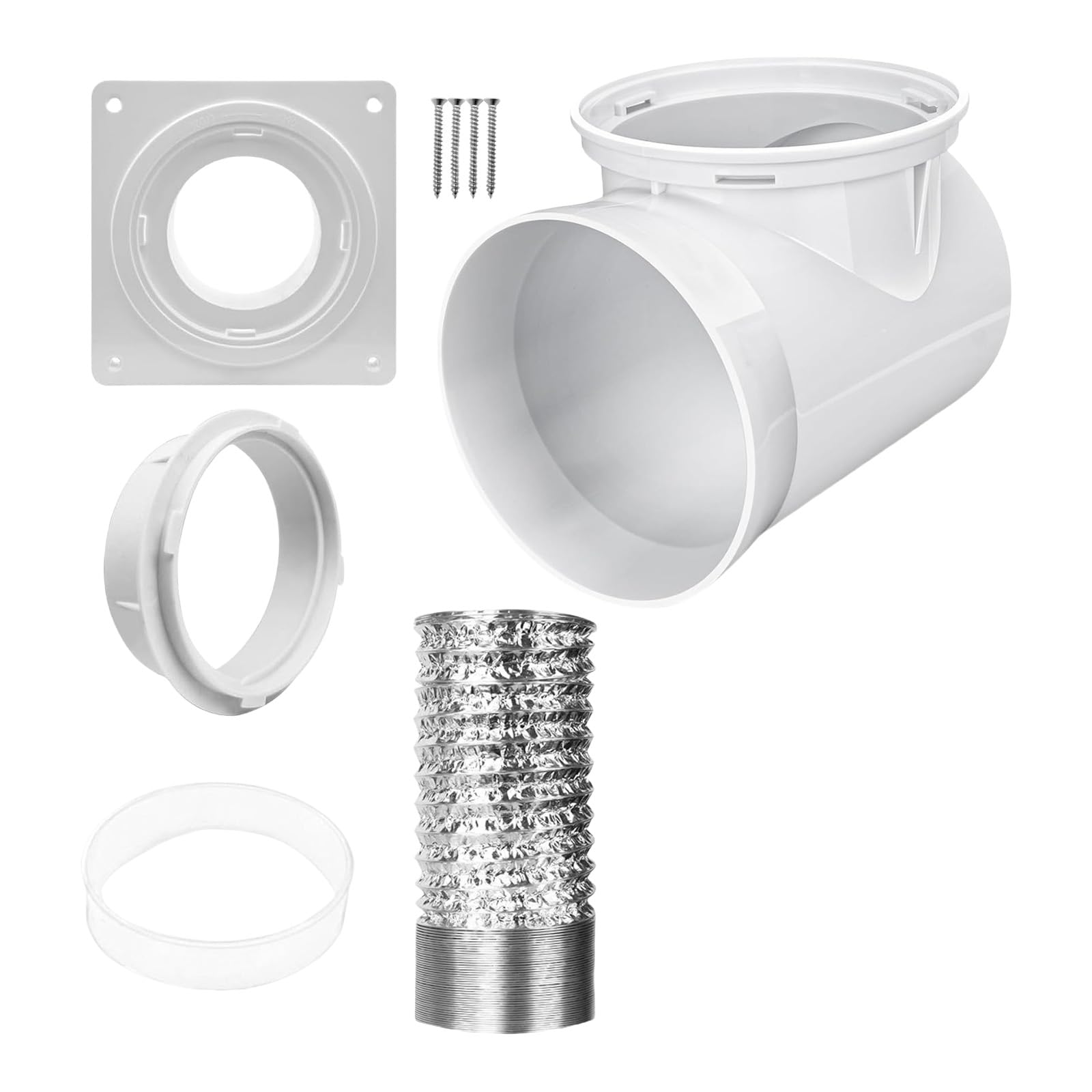TFAOYS Practical Flexible Dryer Air Pipe Connector Construction for Small Spaces and Energy Efficiency Dryer Exhaust Hose Adapter