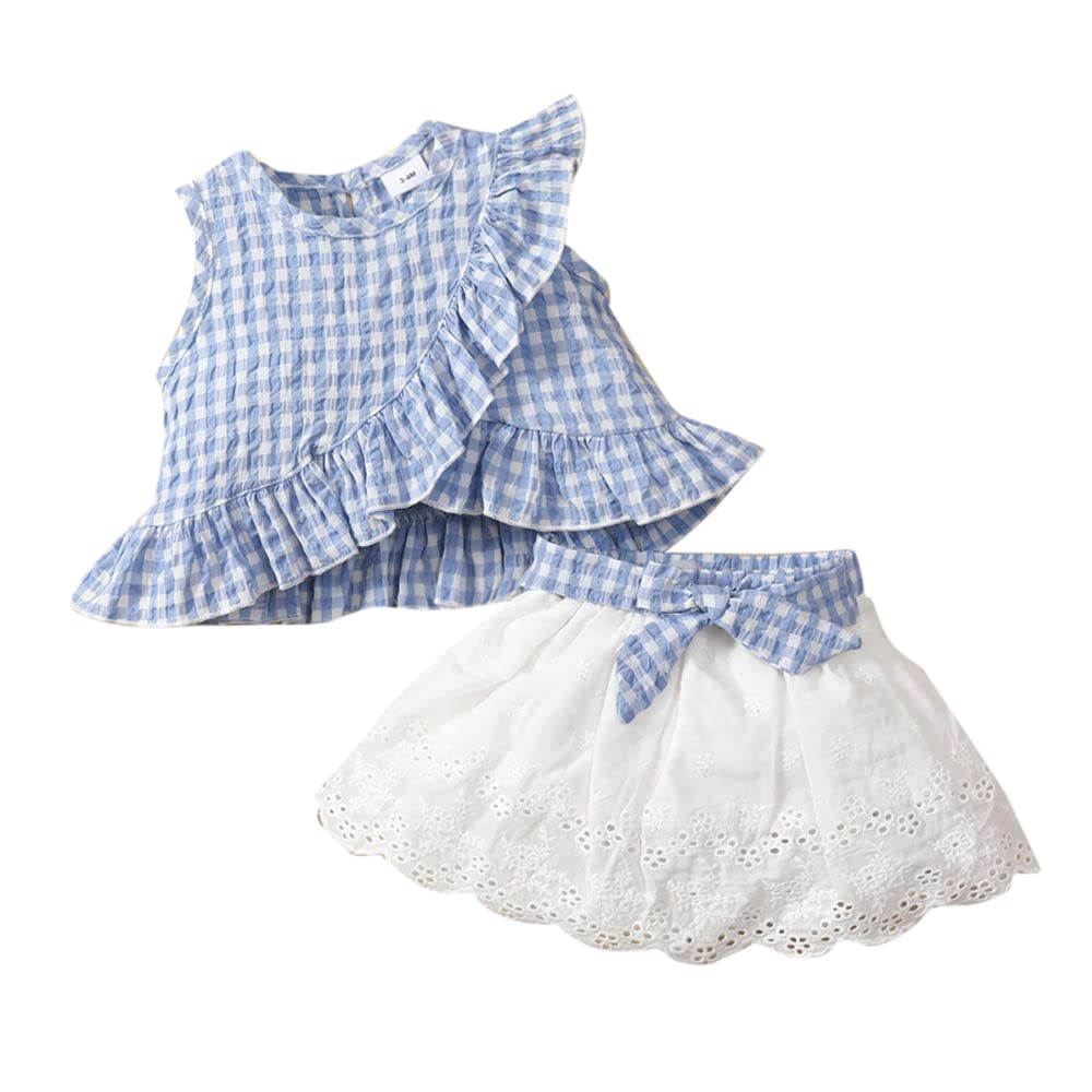 HopscotchGirls Polycotton Checkered Blouse & Skirt Set