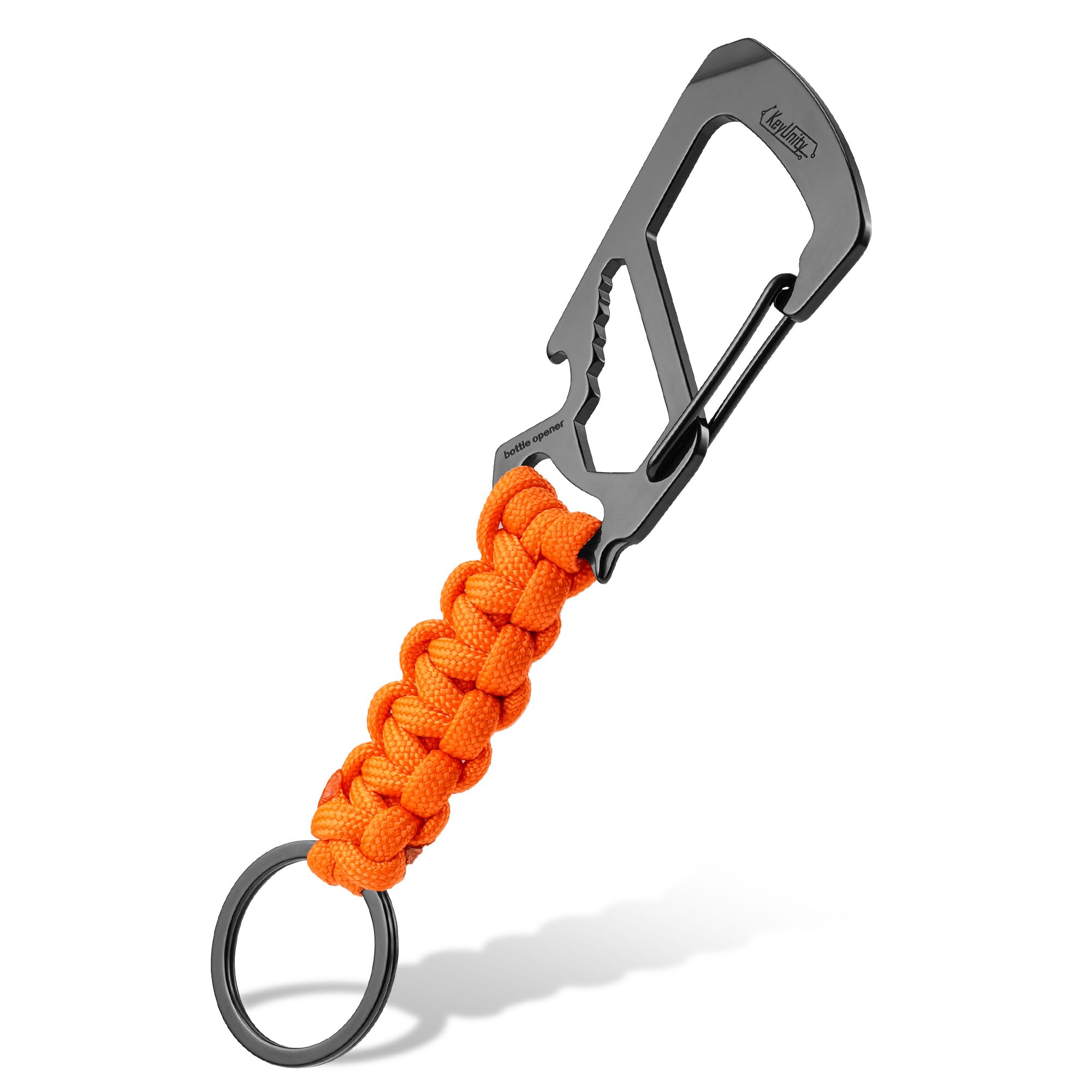 KeyUnity KC00 Paracord Keychain Carabiner Clip, 550 Parachute Lanyard Multitool for Outdoor, Backpacks, Men & Women