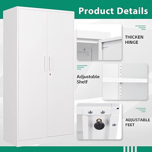 Miniatura 5 de Letaya Gabinete de casillero de metal, armarios de almacenamiento de acero con puerta con cerradura, guardarropa independiente para ropa de oficina,