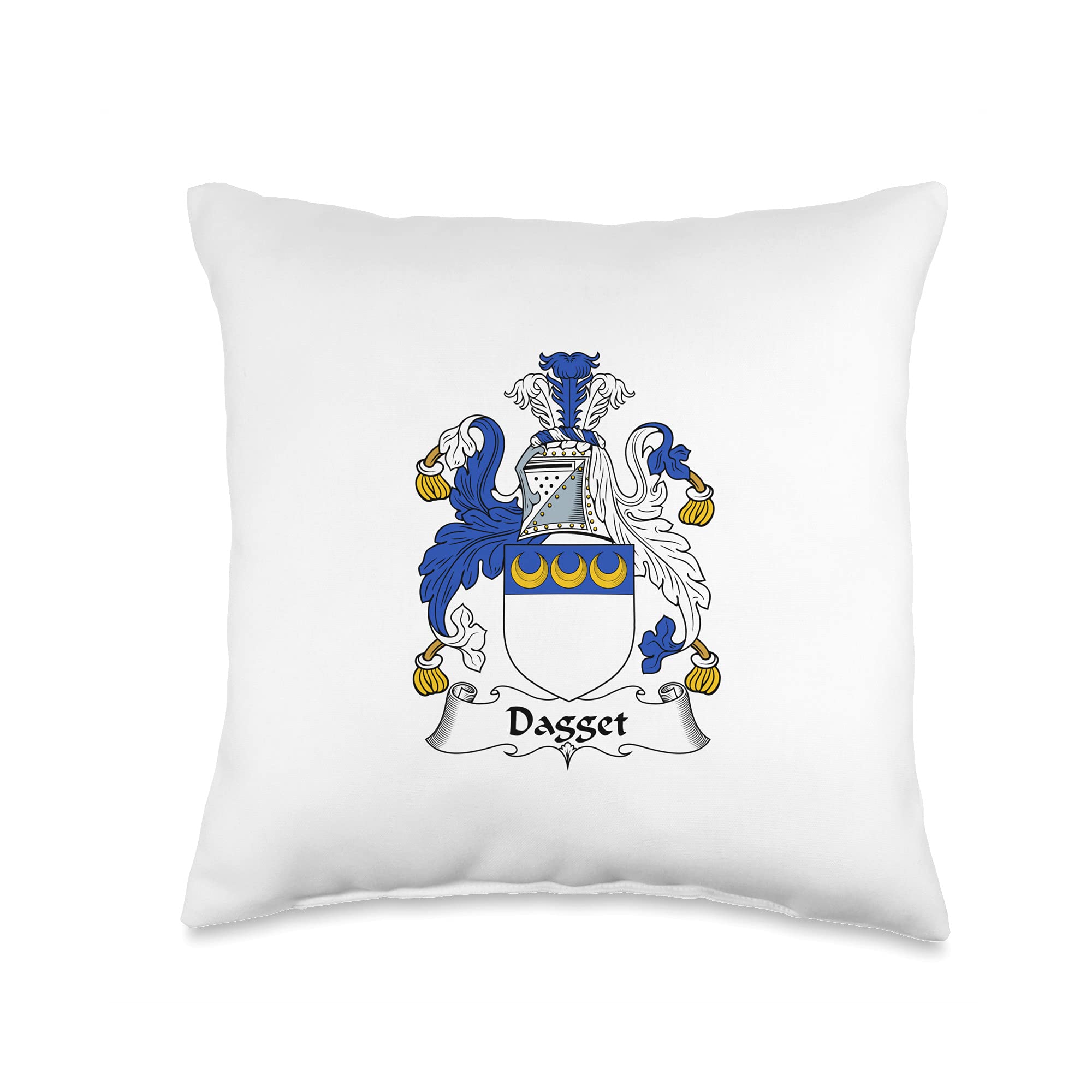 Dagget Coat of Arms-Family Crest Throw Pillow, 16x16, Multicolor