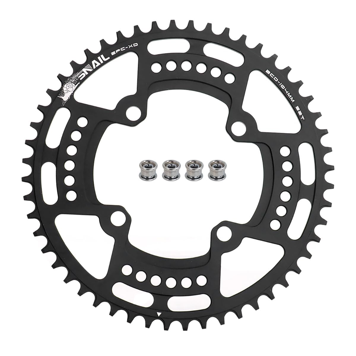 FOMTOR 104 BCD Chainring 52T 7-12 Speed Compatible CNC 7075 Aluminum Narrow Wide Tooth Round Chainrings for MTB/Road Bike Ebike Chainwheel Black