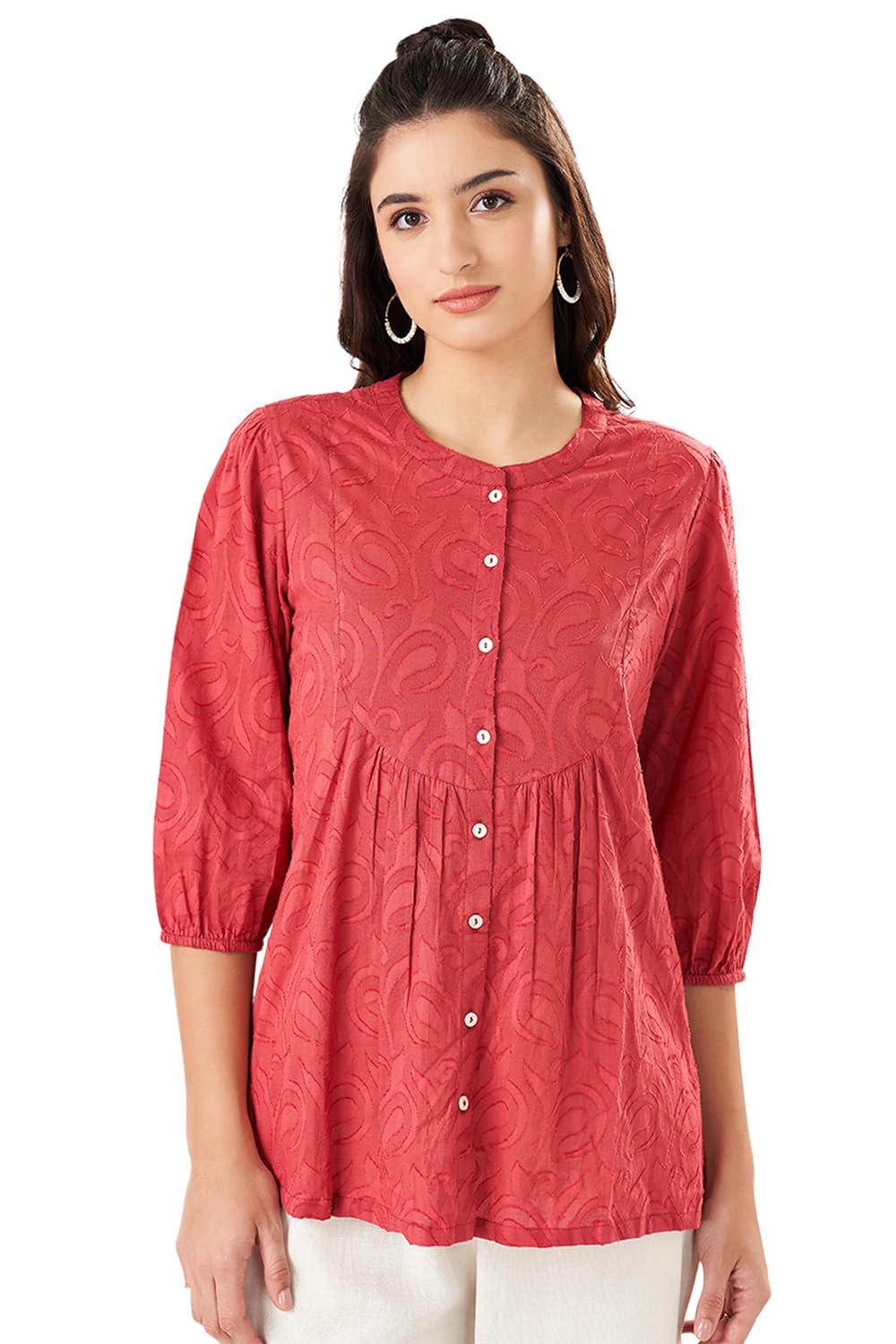 akkriti by pantaloons Women's Cotton Jacquard Regular Fit Tunic-picture-15