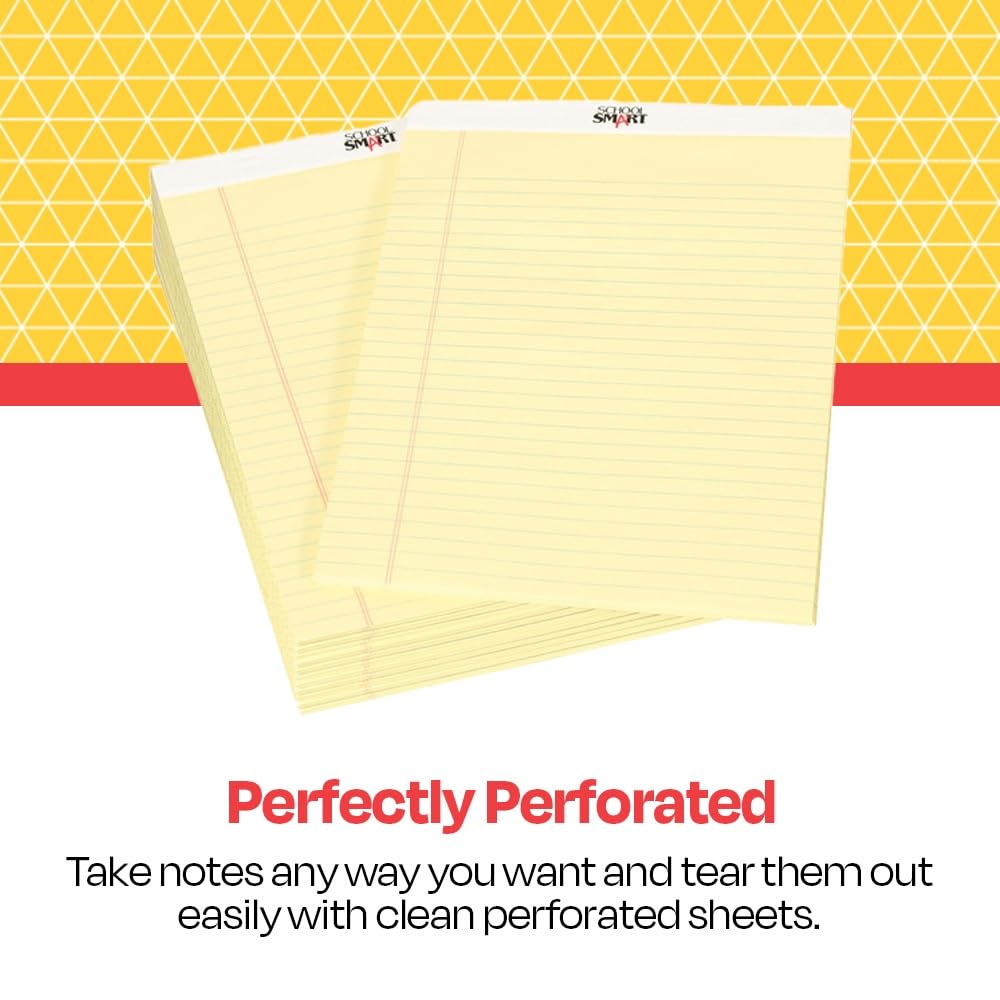 Schule smart 27430 Standard Legal Pads – 81/5,1 cm X 113/10,2 cm – Pack von 12 – Kanarischen