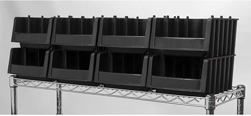 Miniatura 6 de Akro-Mils 30778 Contenedores de almacenamiento de plástico apilables económicos, (18 pulgadas x 8-38 pulgadas x 7 pulgadas), negro (paquete de 8)