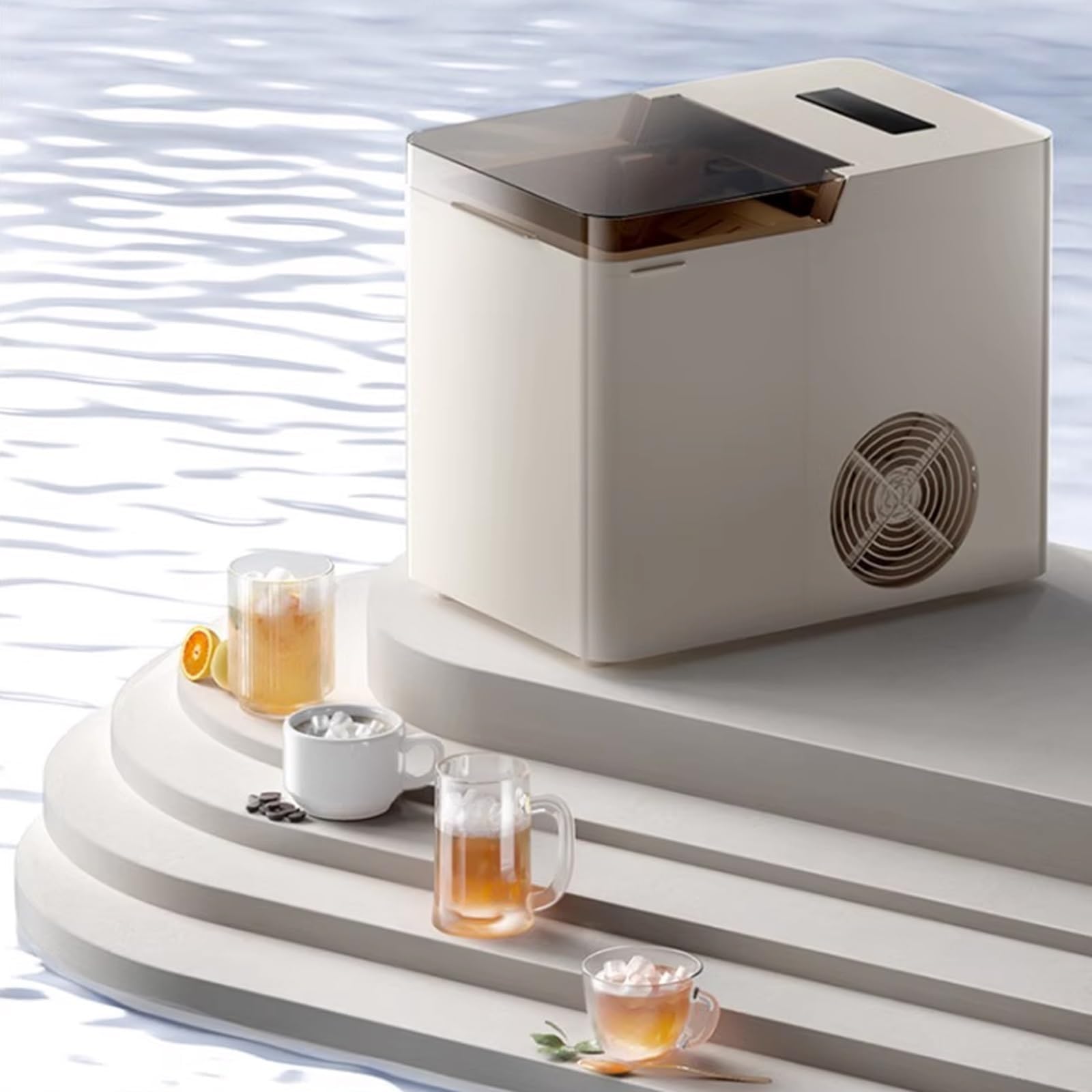 Countertop Ice Maker,Ice Machine 7 Mins 9 Bullet Ice,30lbs/24Hrs,Self-Cleaning Ice Maker Machine W/Ice Scoop,2 Sizes of Bullet Ice on Fridge.com