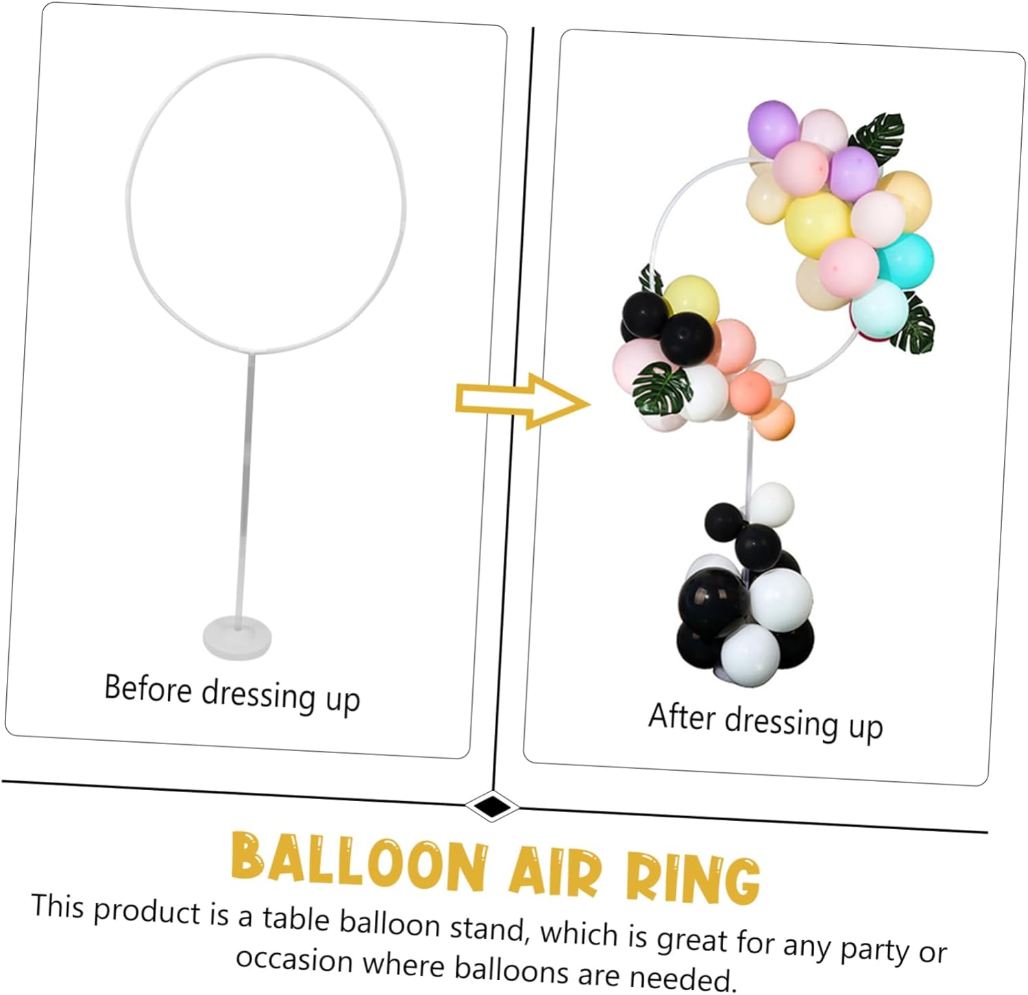 Generic 1set Balloon Arch Kit Round Frame and Water Fillable Bases Easy to Assemble Stand for Party Decorations Wedding and Events Reusable Holders