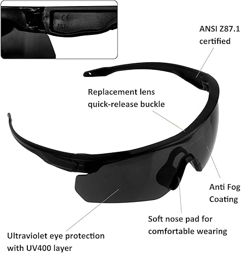 Miniatura 3 de ToopMount Tactical Eyewear Anti Fog, Tactical Shooting Glasses with 3 Interchangeable Lens UV400 Protection Airsoft Goggle