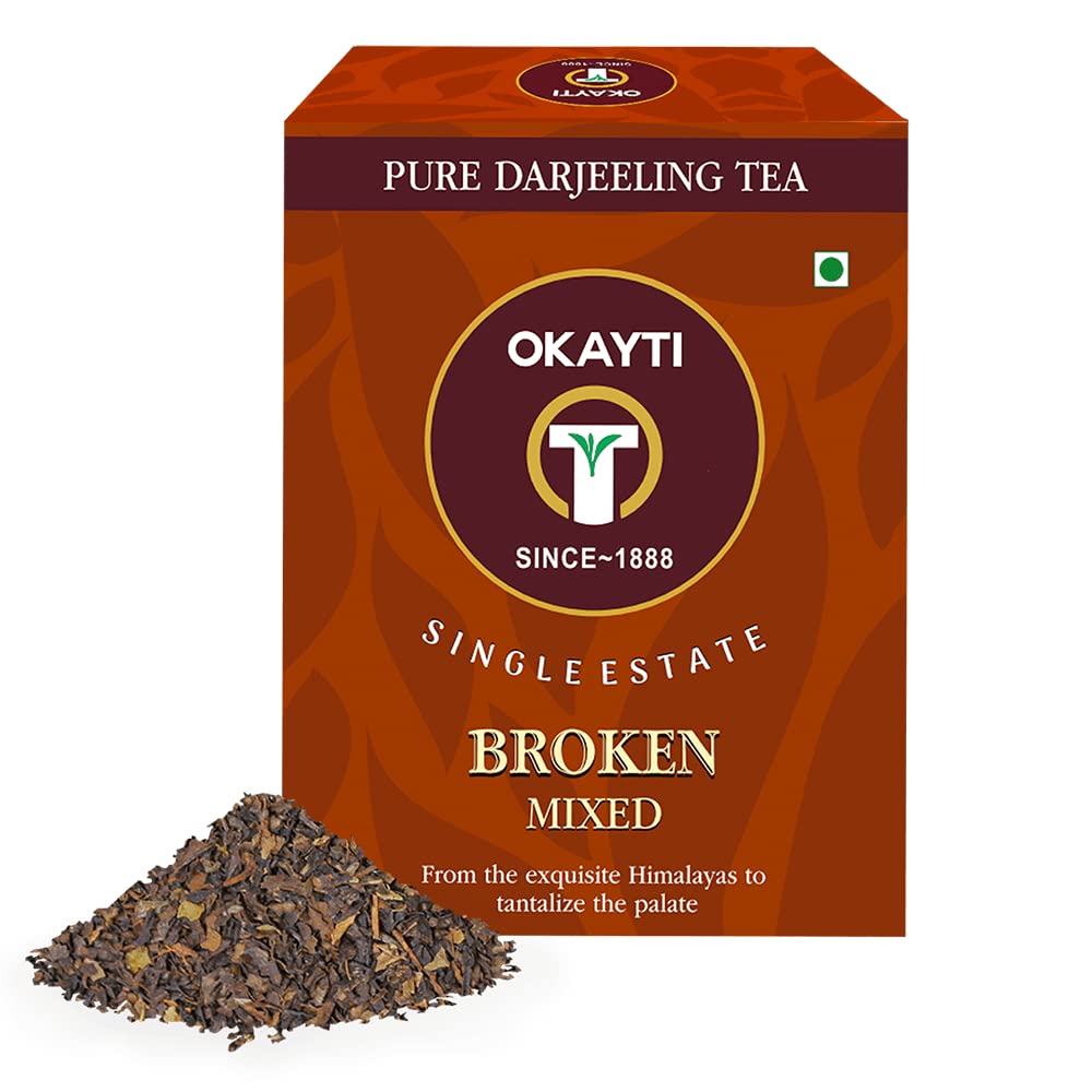 Okayti Broken Mixed Darjeeling Black Tea - 250 Gm (Pack of 1) | Organic Single Estate Black Tea |100% pure and authentic Darjeeling Long Leaf Black Tea | Improves Digestion & Metabolism (B09KC8DKK8) Amazon Price History, Amazon Price Tracker