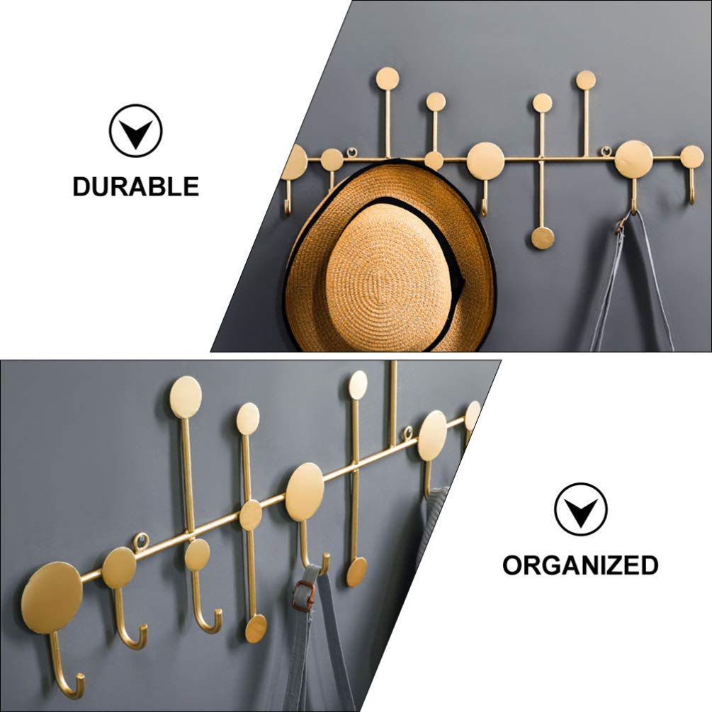 VASDEV Colgador de pared múltiple Perchero Perchero Ganchos de fila de hierro sin perforaciones Sombreros Toallas Batas Carteras Percha de ropa para colgar Chaqueta Abrigo Baño Sala de es