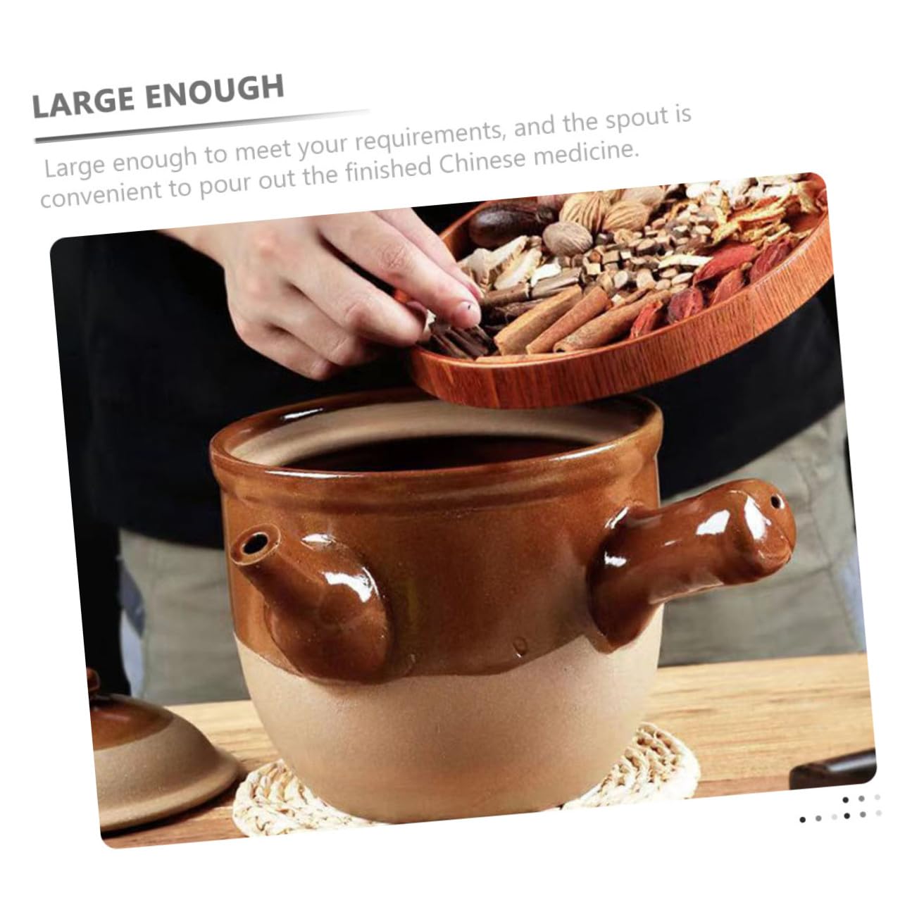 Lurrose de Barro Almacenamiento de Calor para Cocinar Medicina Tradicional de 3l Olla Pequeña de Alfarería Adecuado para Cocina en Casa