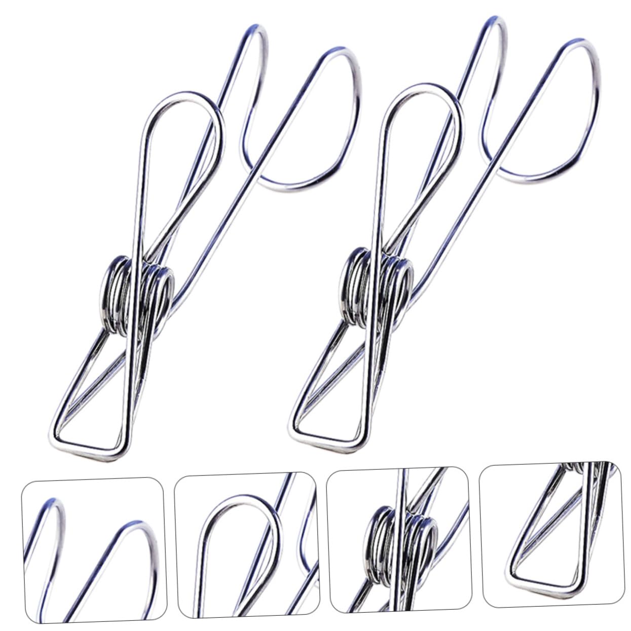 SOLUSTRE 2sätze Teiliges Aus Edelstahl Wäscheklammern Mit Haken Robuste Clips Für Kleidung Handtücher Und Mehr Für Küche Bad Und Camping Hohe Tragfähigkeit Und Platzersparnis