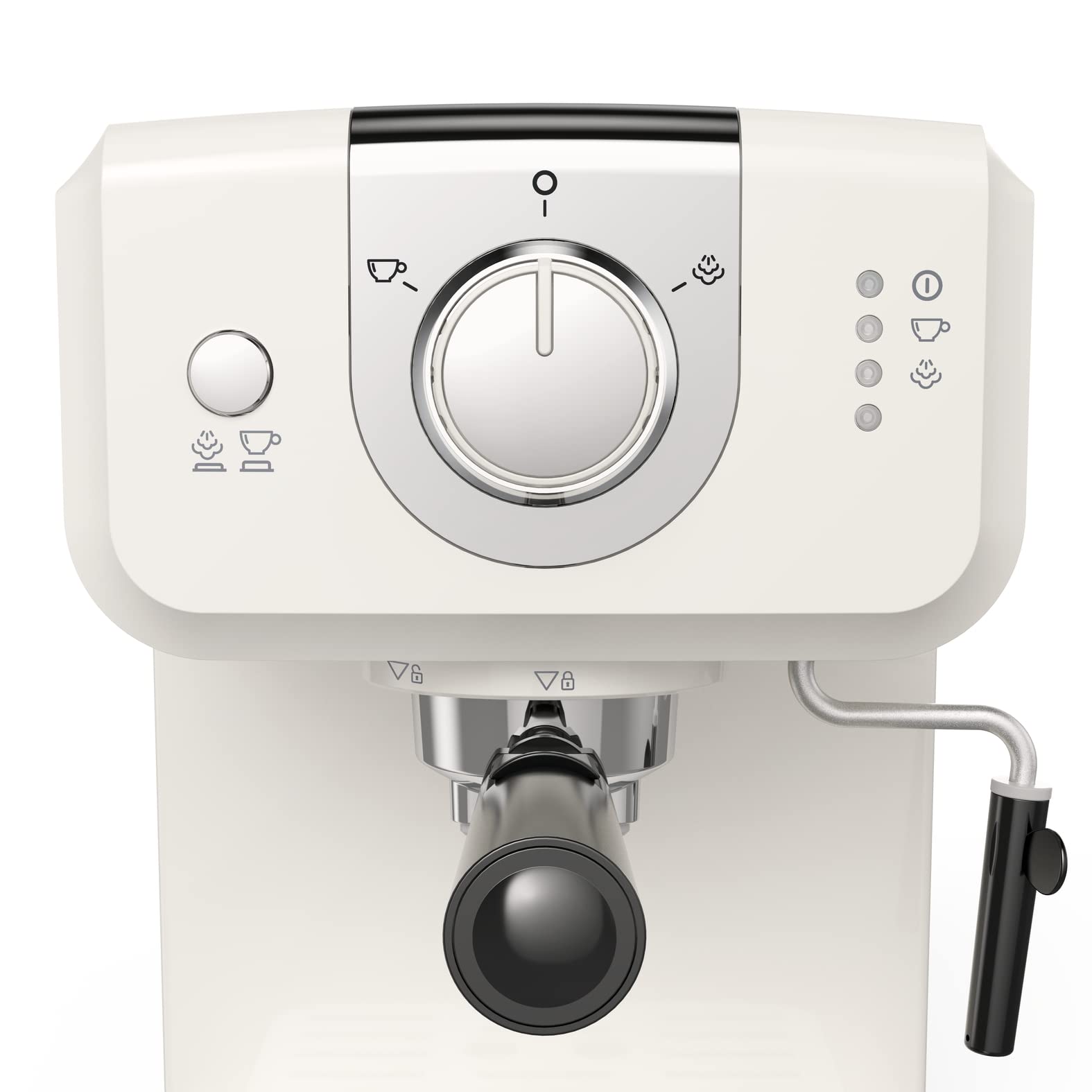 Moulinex Cafetera espresso ajustes manuales, accorio baristas, calentador tazas, blanco