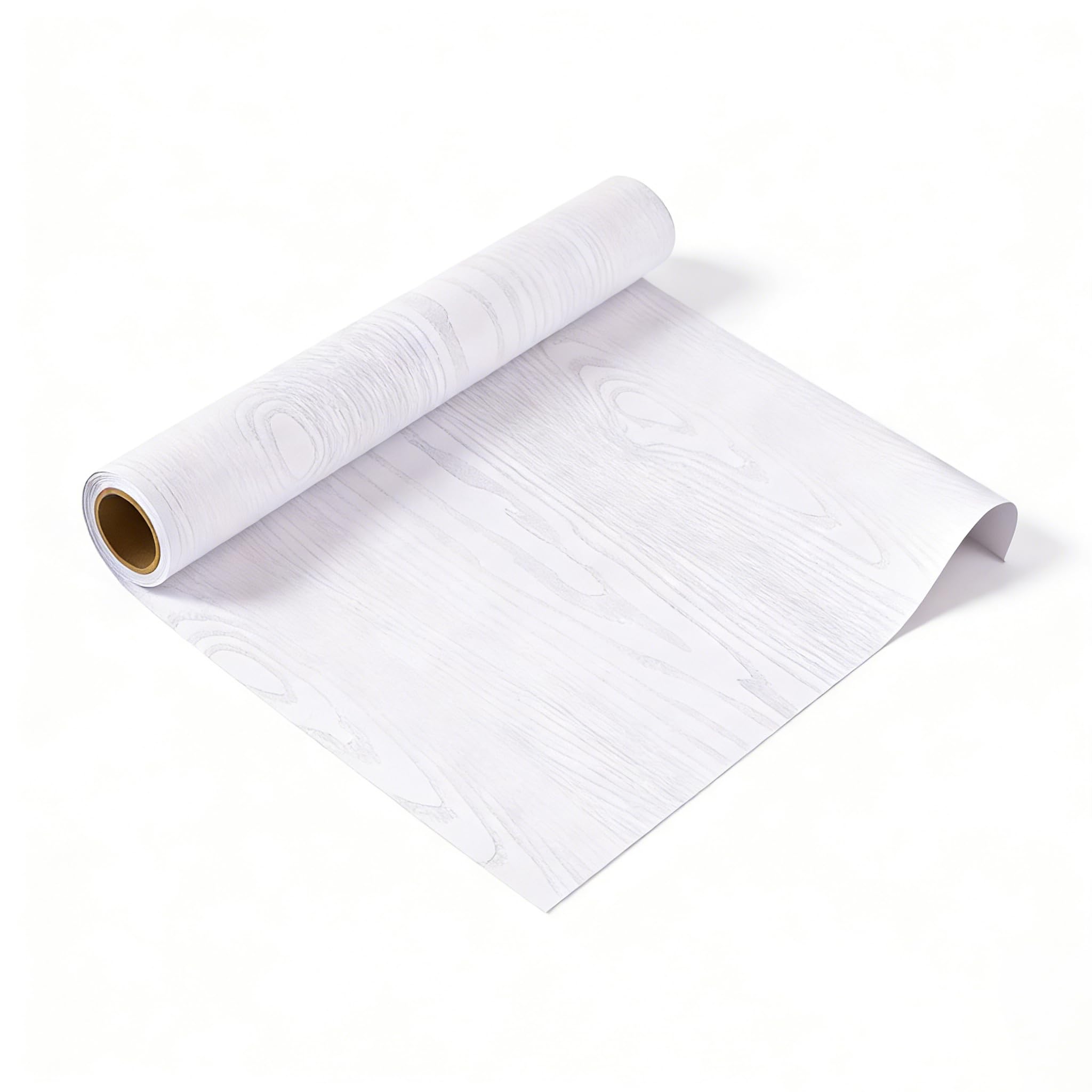 VEELIKE White Wood Textured Contact Paper - 15.7x118 Inch Peel and Stick Wallpaper Roll, Self-Adhesive Waterproof Vinyl Wrap for Kitchen Countertop, Cabinet, Removable Decorative Wood Grain Film