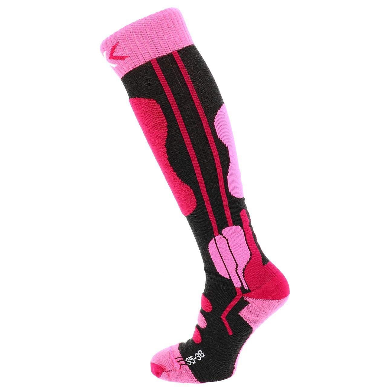 X-Socks Dzieci Ski Jr 4.0 Skarpety Anthracite Melange/Fluo P 33-35