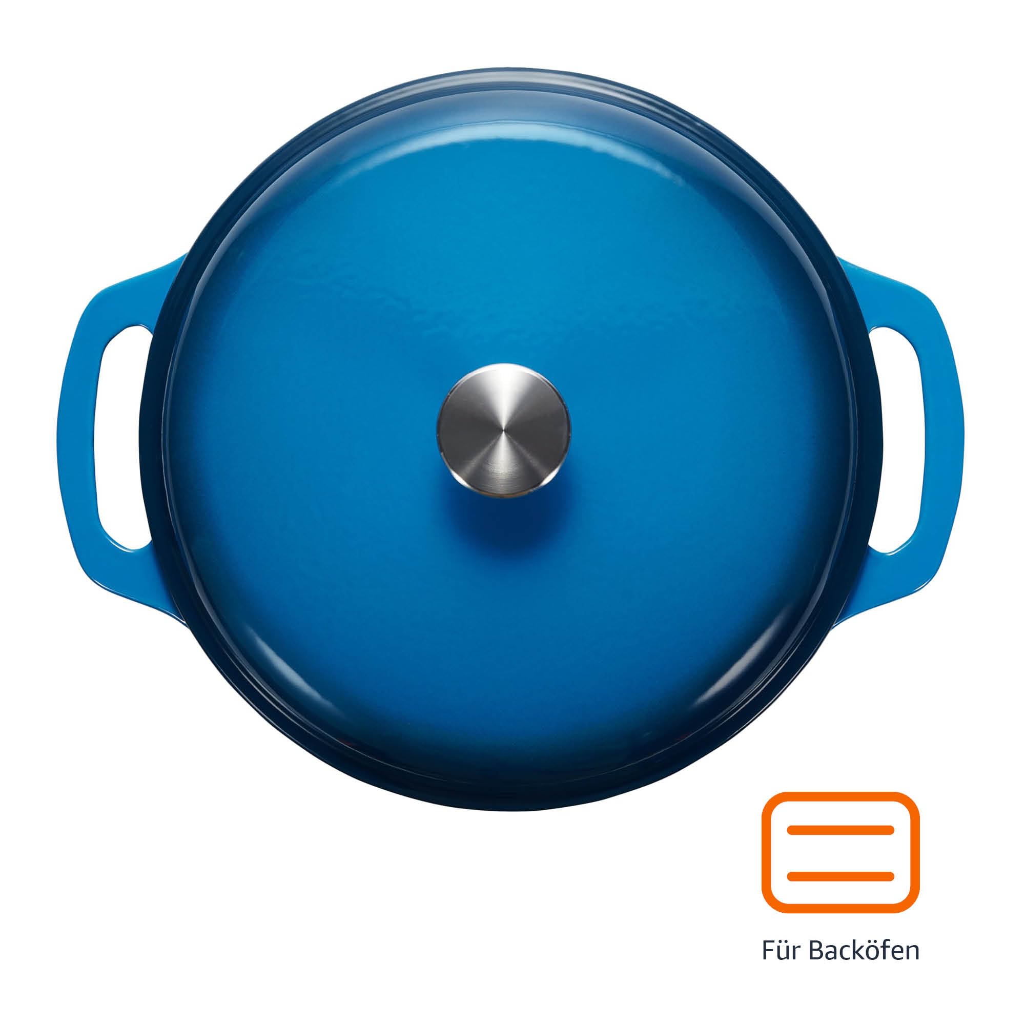 Amazon Basics Rund Bräter Schmortopf aus emailliertem Gusseisen 5.7 L – Bild 3